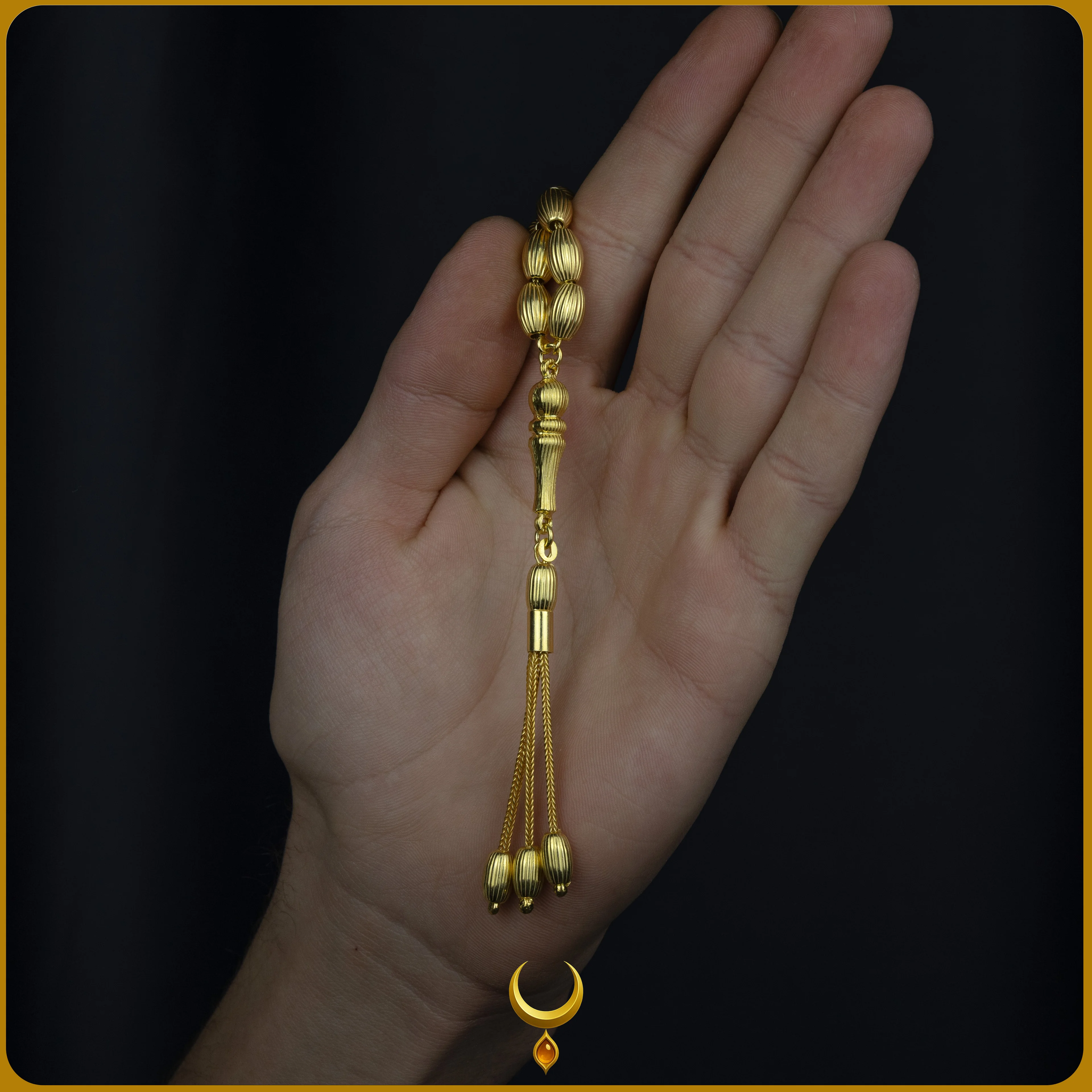 ARPA KESİM DÜZ ÇİZGİ MODELİ GOLD 925 AYAR GÜMÜŞ TESBİH