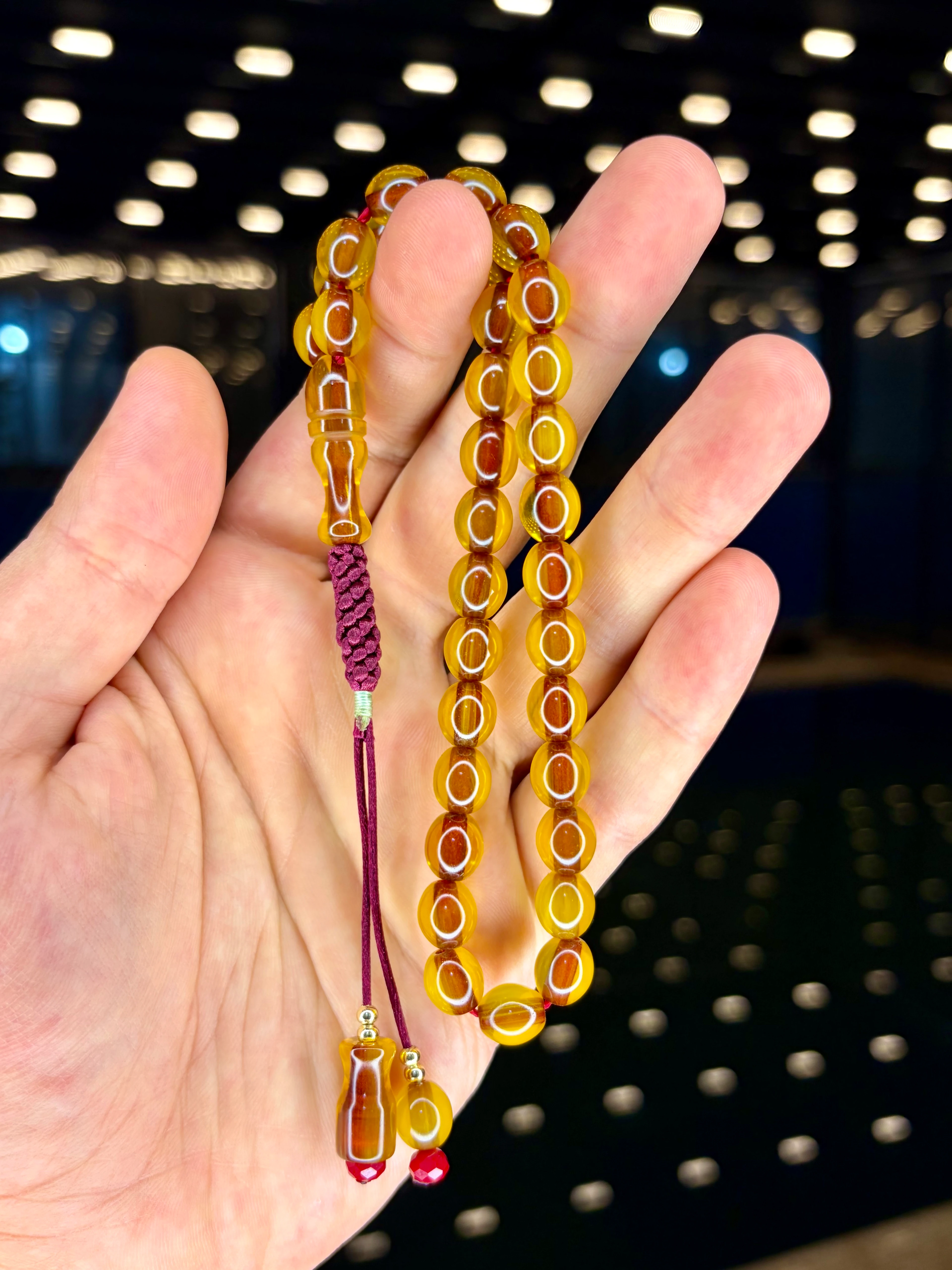 EL İŞÇİLİĞİ ÖRGÜLÜ KÜRE KESİM SIKMA KEHRİBAR TESBİH