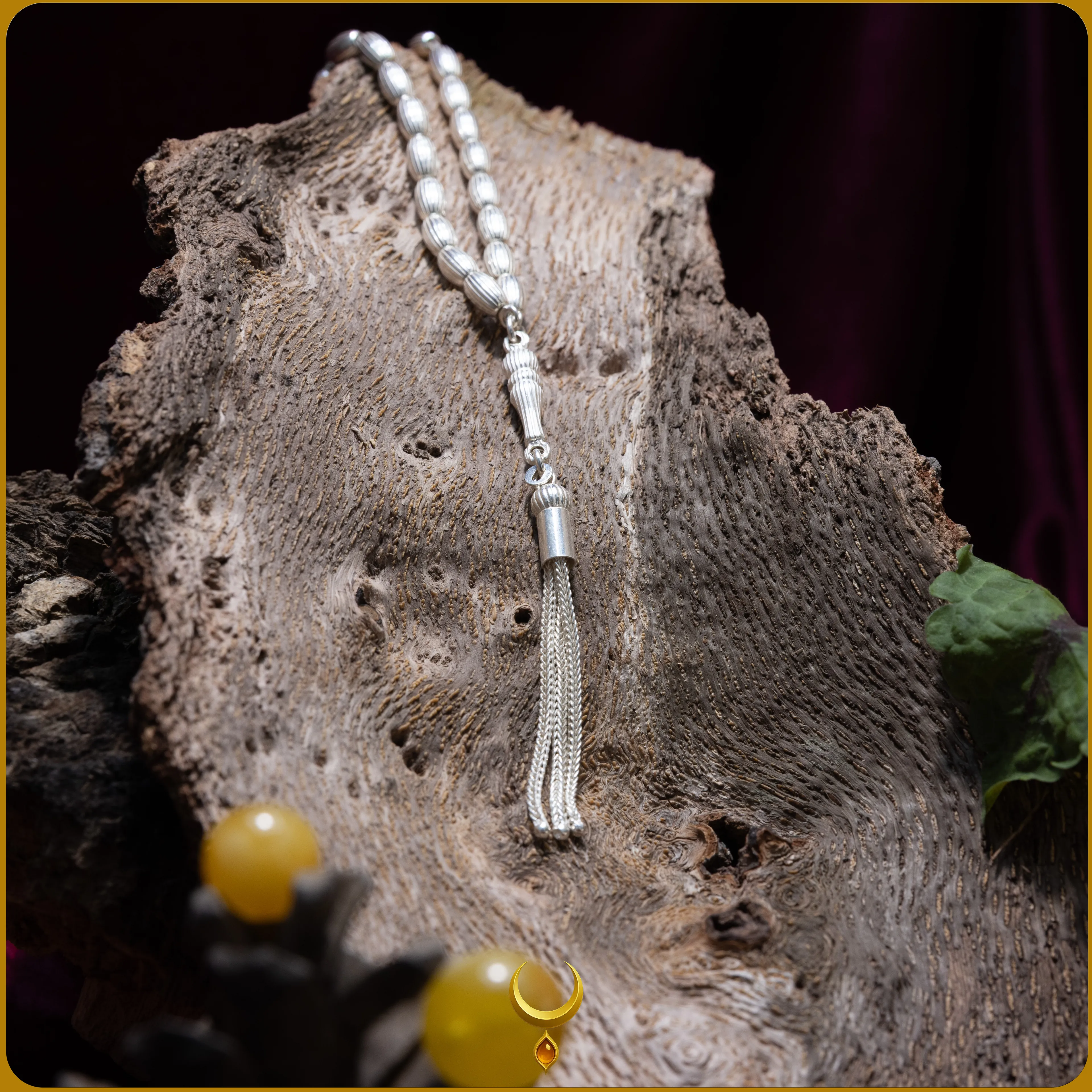 ARPA KESİM DÜZ ÇİZGİ MOTİFLİ 925 AYAR GÜMÜŞ TESBİH 