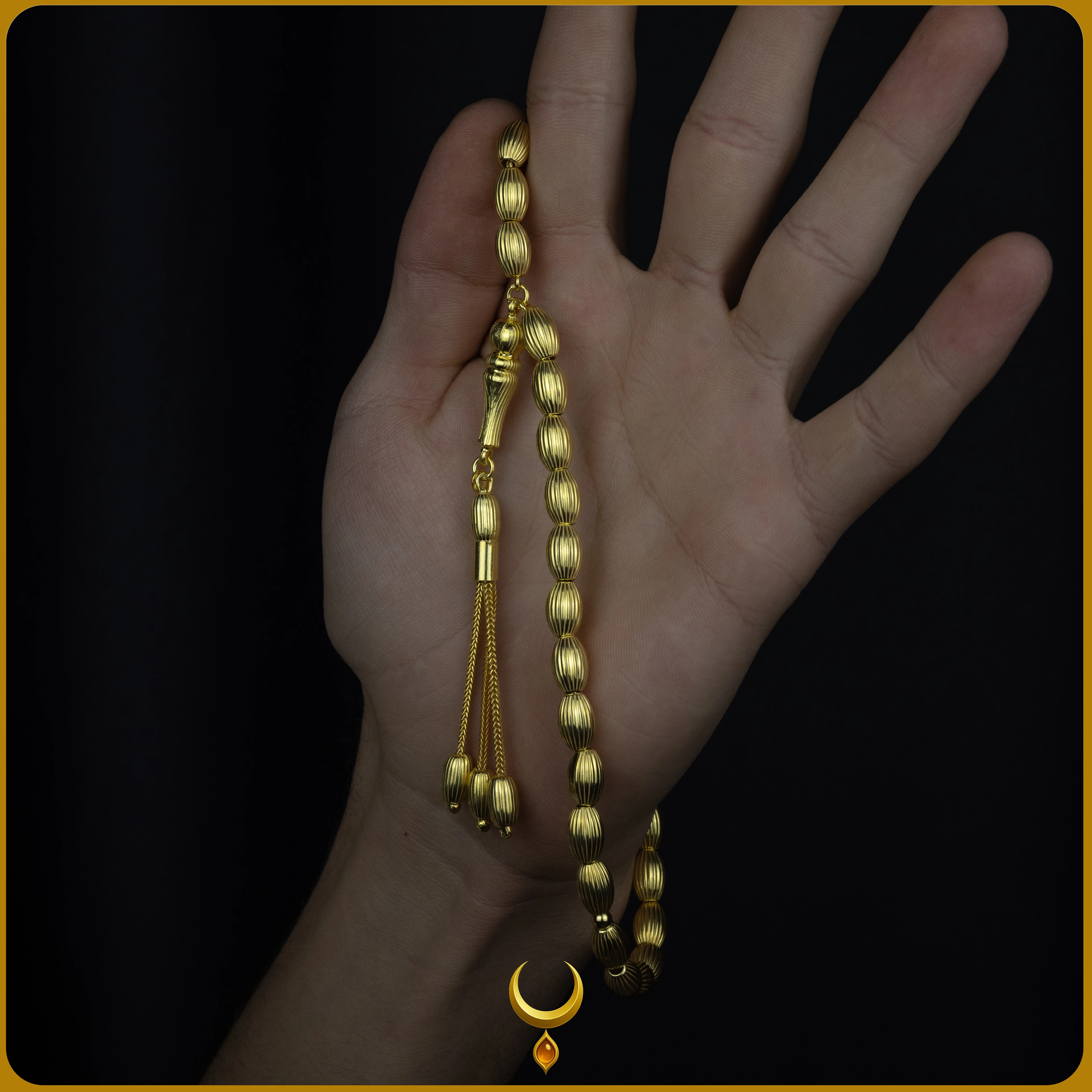 ARPA KESİM DÜZ ÇİZGİ MODELİ GOLD 925 AYAR GÜMÜŞ TESBİH