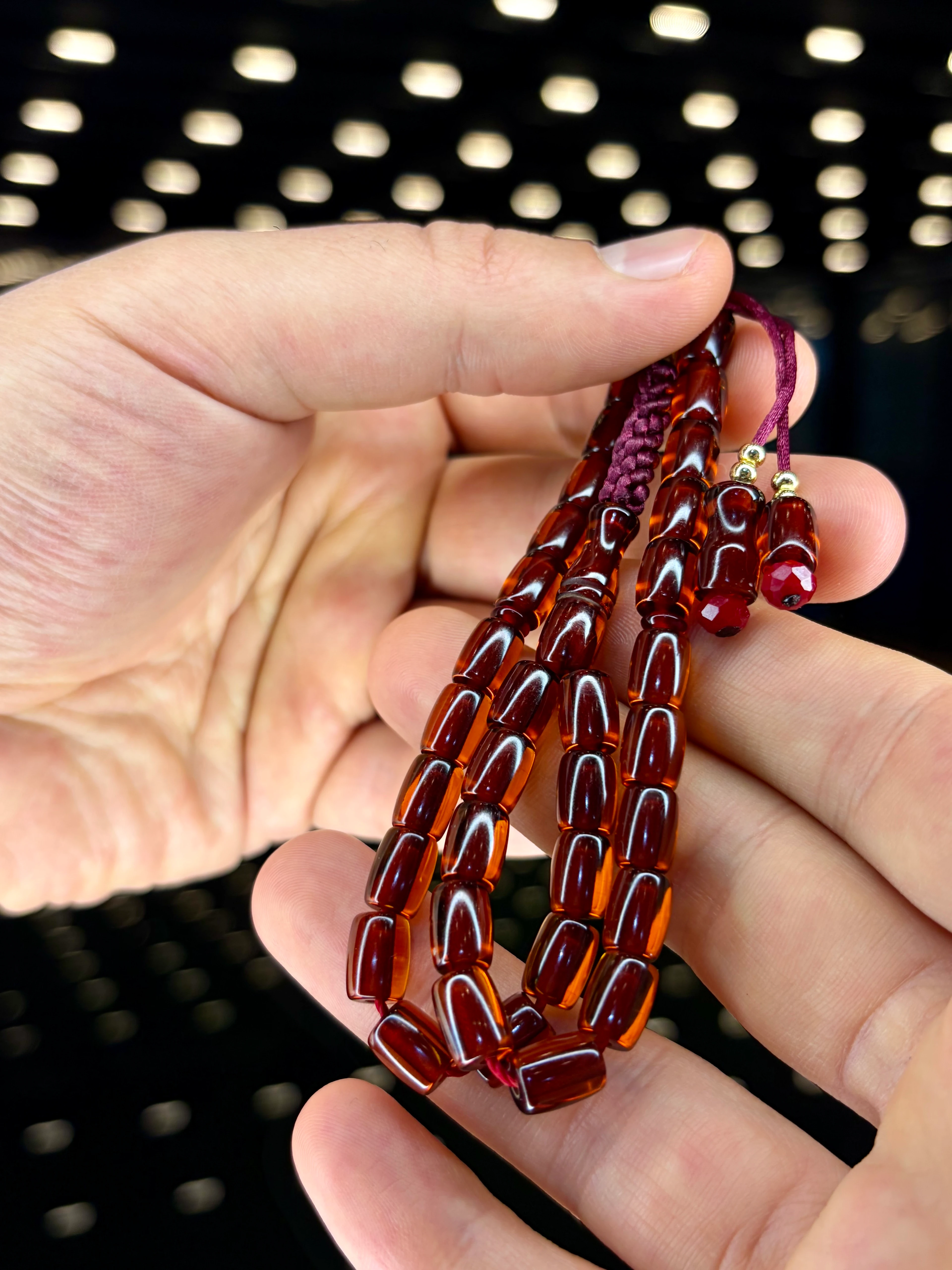 EL İŞÇİLİĞİ ÖRGÜLÜ KAPSÜL KESİM ATEŞ KEHRİBAR TESBİH