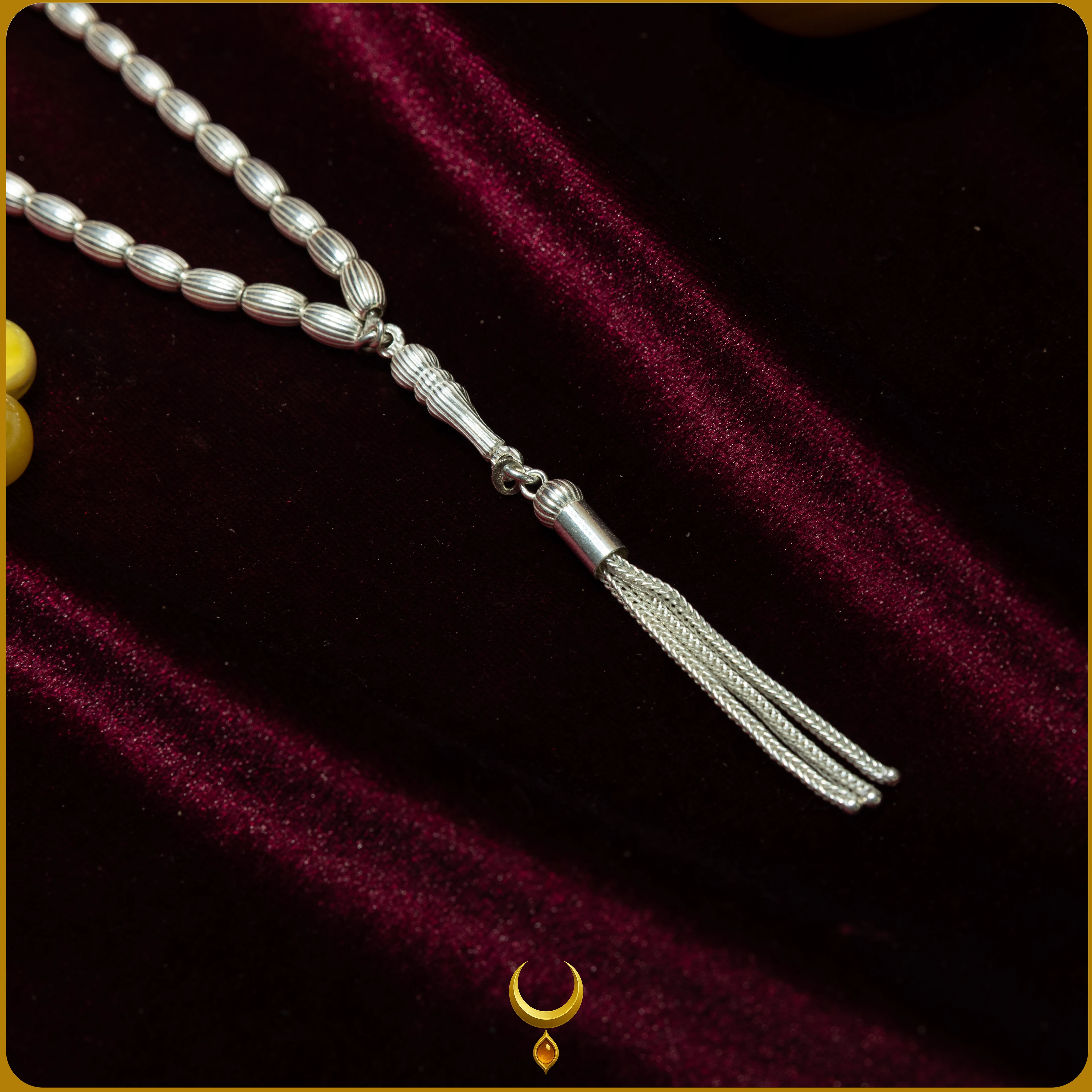 ARPA KESİM DÜZ ÇİZGİ MOTİFLİ 925 AYAR GÜMÜŞ TESBİH 