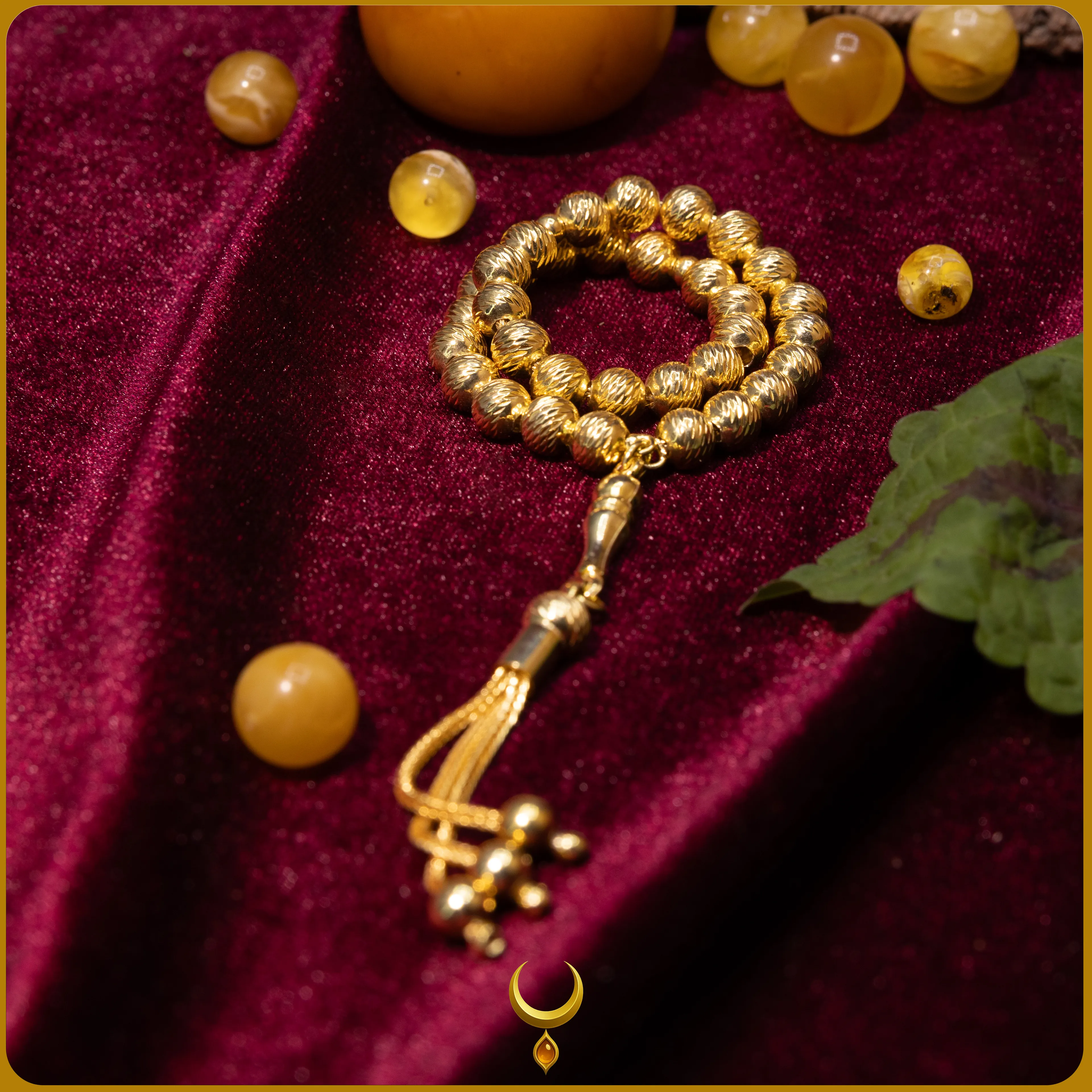 FASETA KESİM KÜRE MODEL GOLD 925 AYAR GÜMÜŞ TESBİH