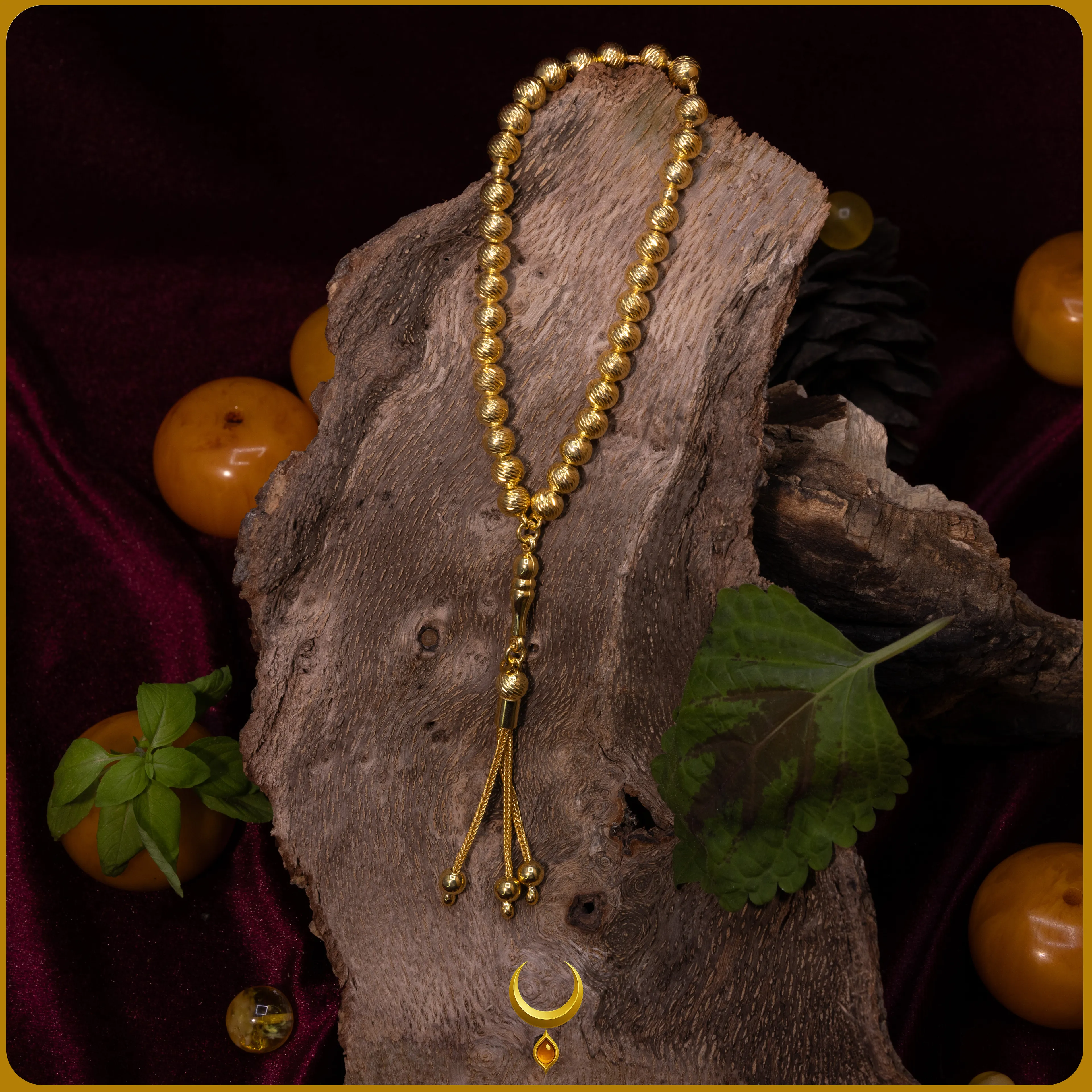 FASETA KESİM KÜRE MODEL GOLD 925 AYAR GÜMÜŞ TESBİH