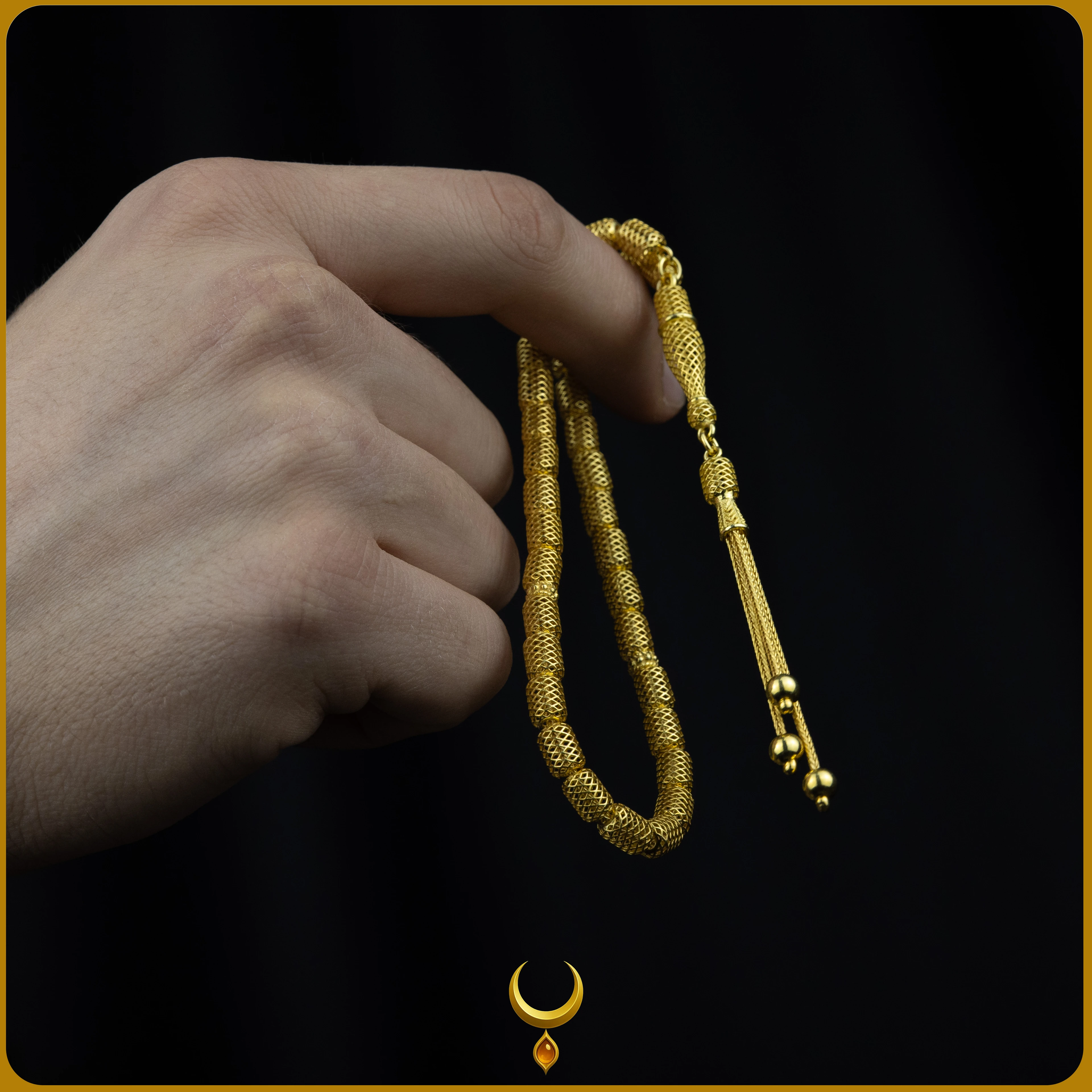 KAPSÜL KESİM TELKARİ MODEL GOLD 925 AYAR GÜMÜŞ TESBİH