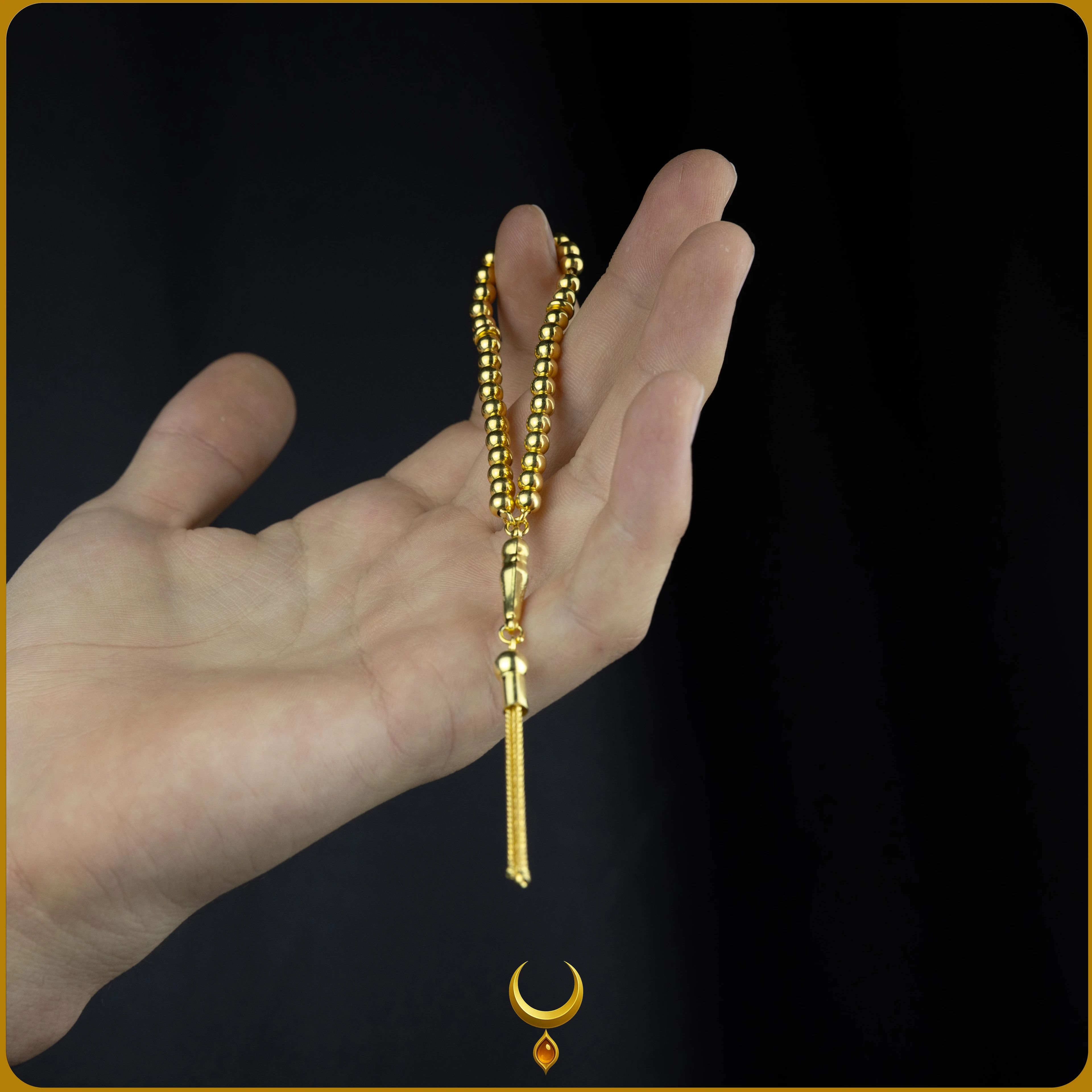 KÜRE KESİM GOLD 925 AYAR GÜMÜŞ TESBİH