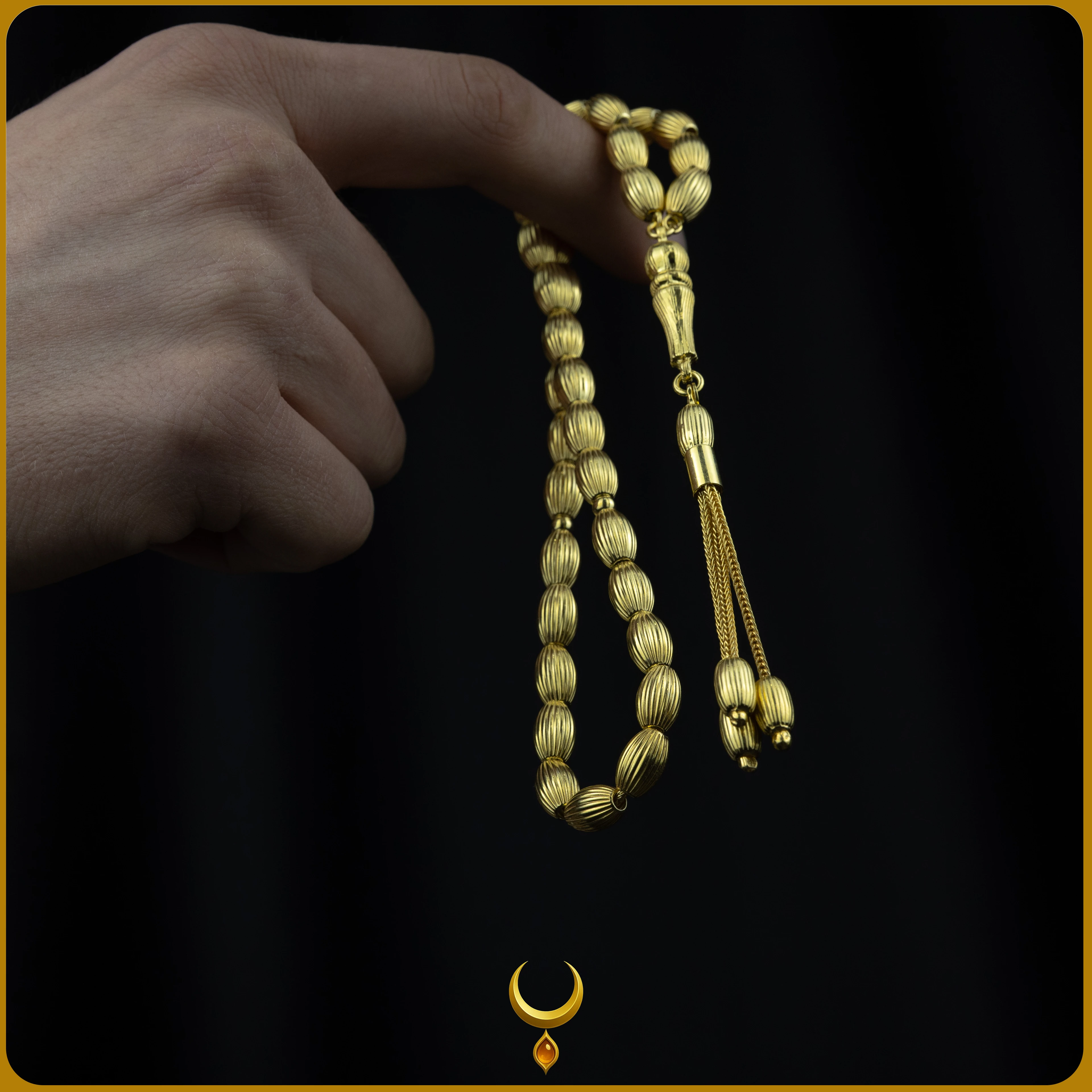 ARPA KESİM DÜZ ÇİZGİ MODELİ GOLD 925 AYAR GÜMÜŞ TESBİH