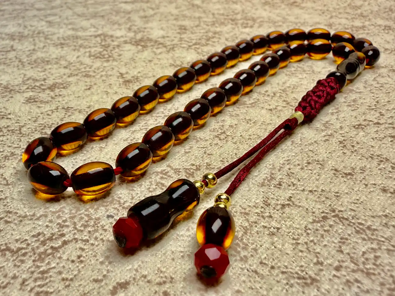 2’li Sıkma Kehribar Tesbih Seti