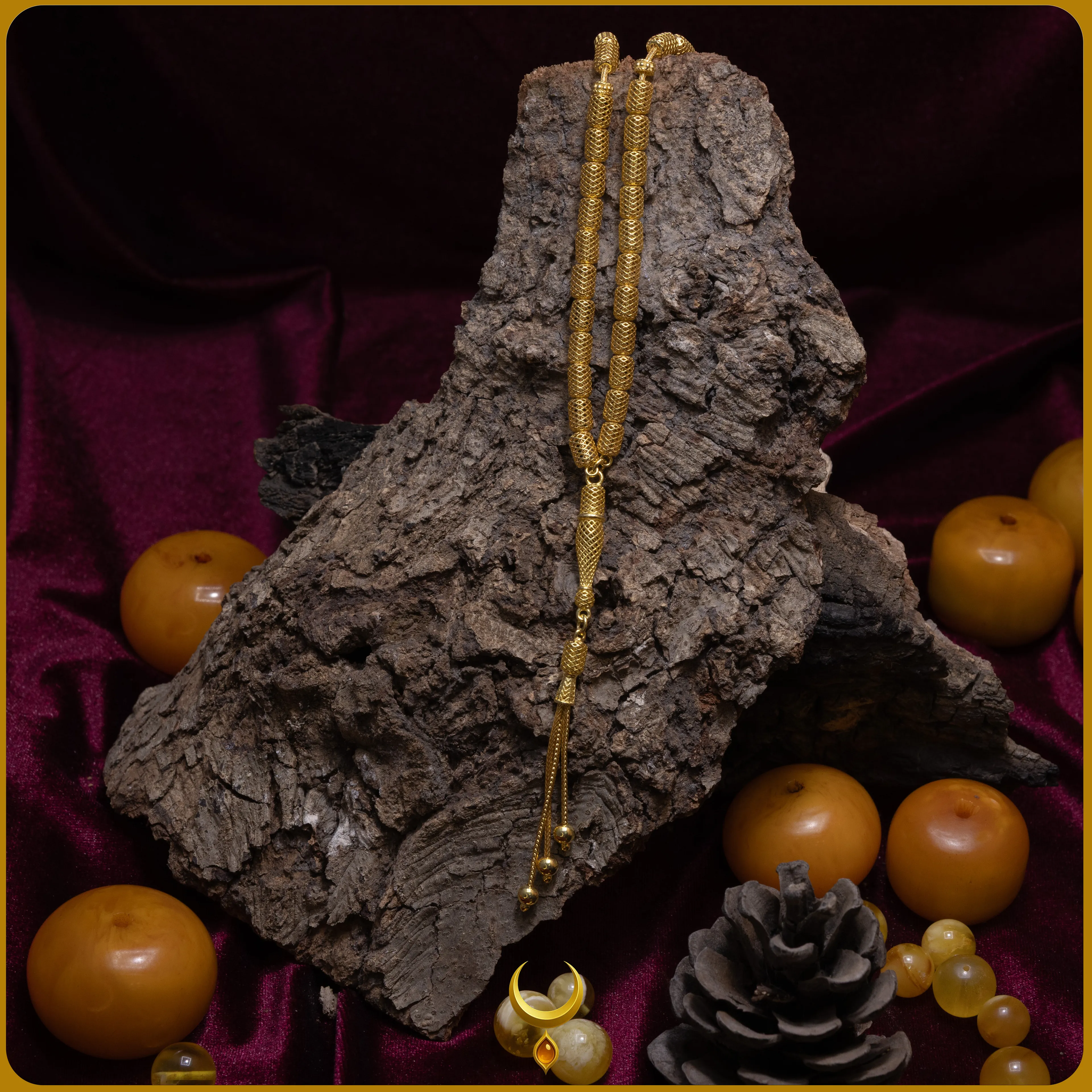 KAPSÜL KESİM TELKARİ MODEL GOLD 925 AYAR GÜMÜŞ TESBİH