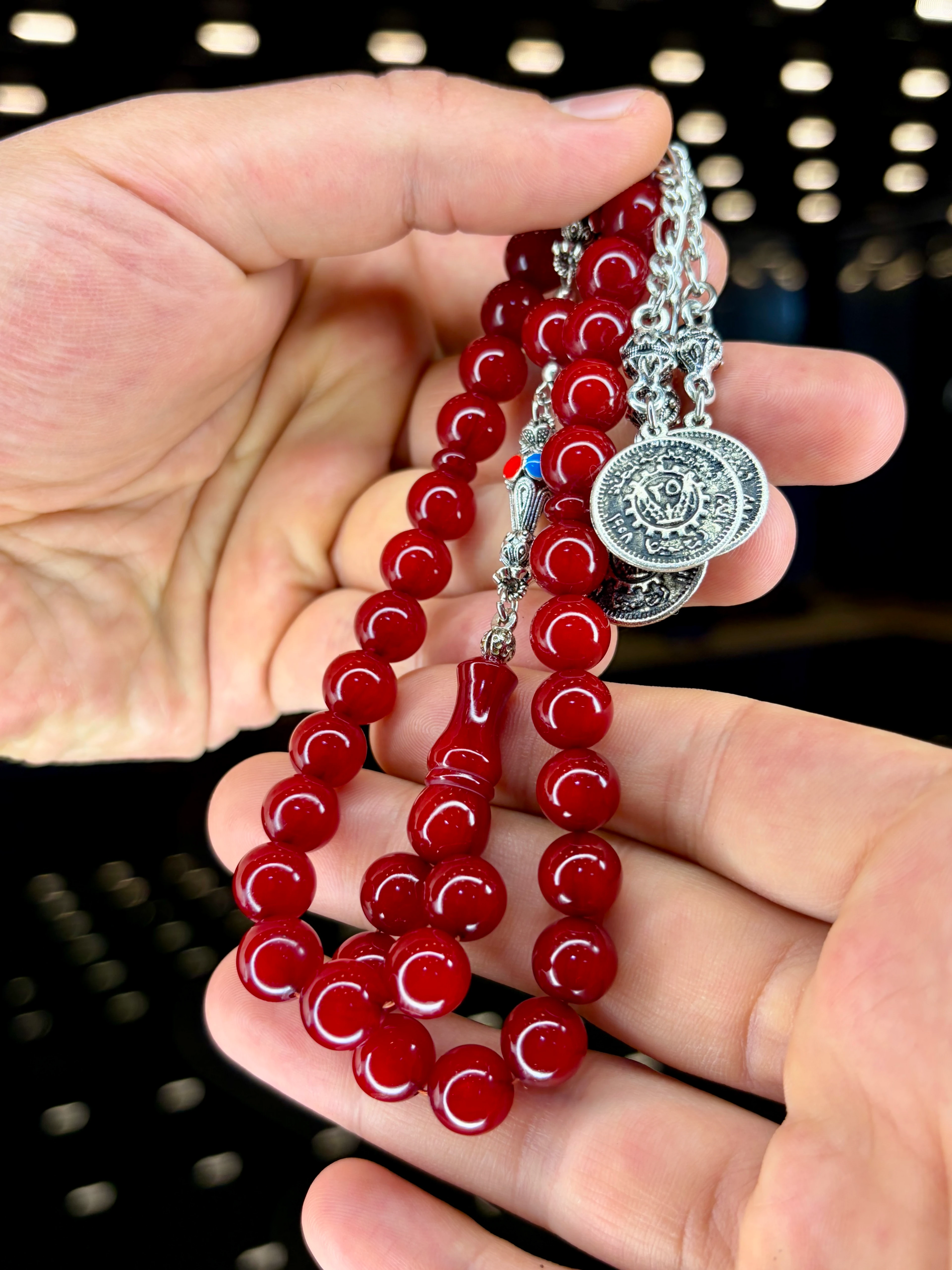 ALPAGA PÜSKÜLLÜ KÜRE KESİM  OSMANLI BENZETME SIKMA KEHRİBAR