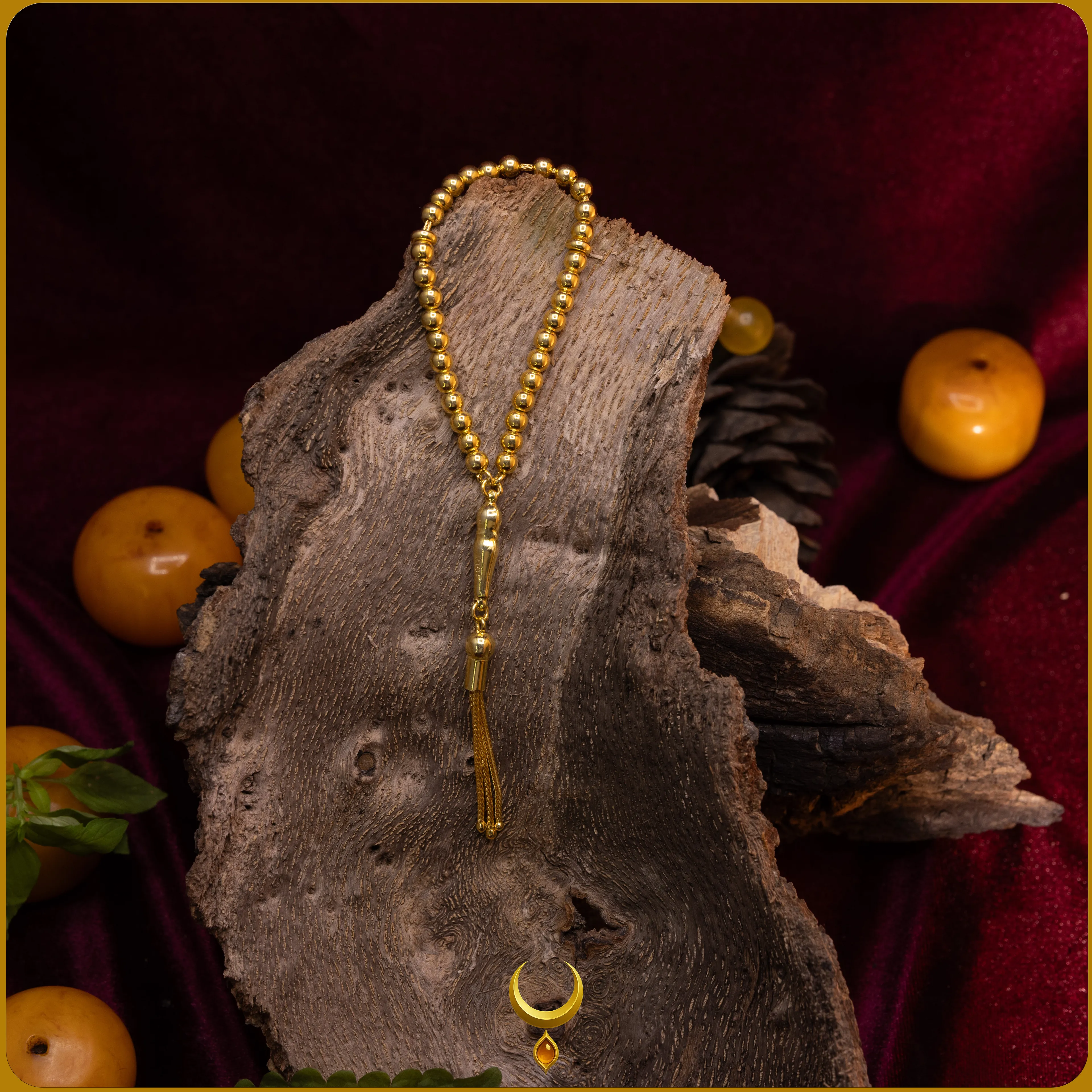 KÜRE KESİM GOLD 925 AYAR GÜMÜŞ TESBİH