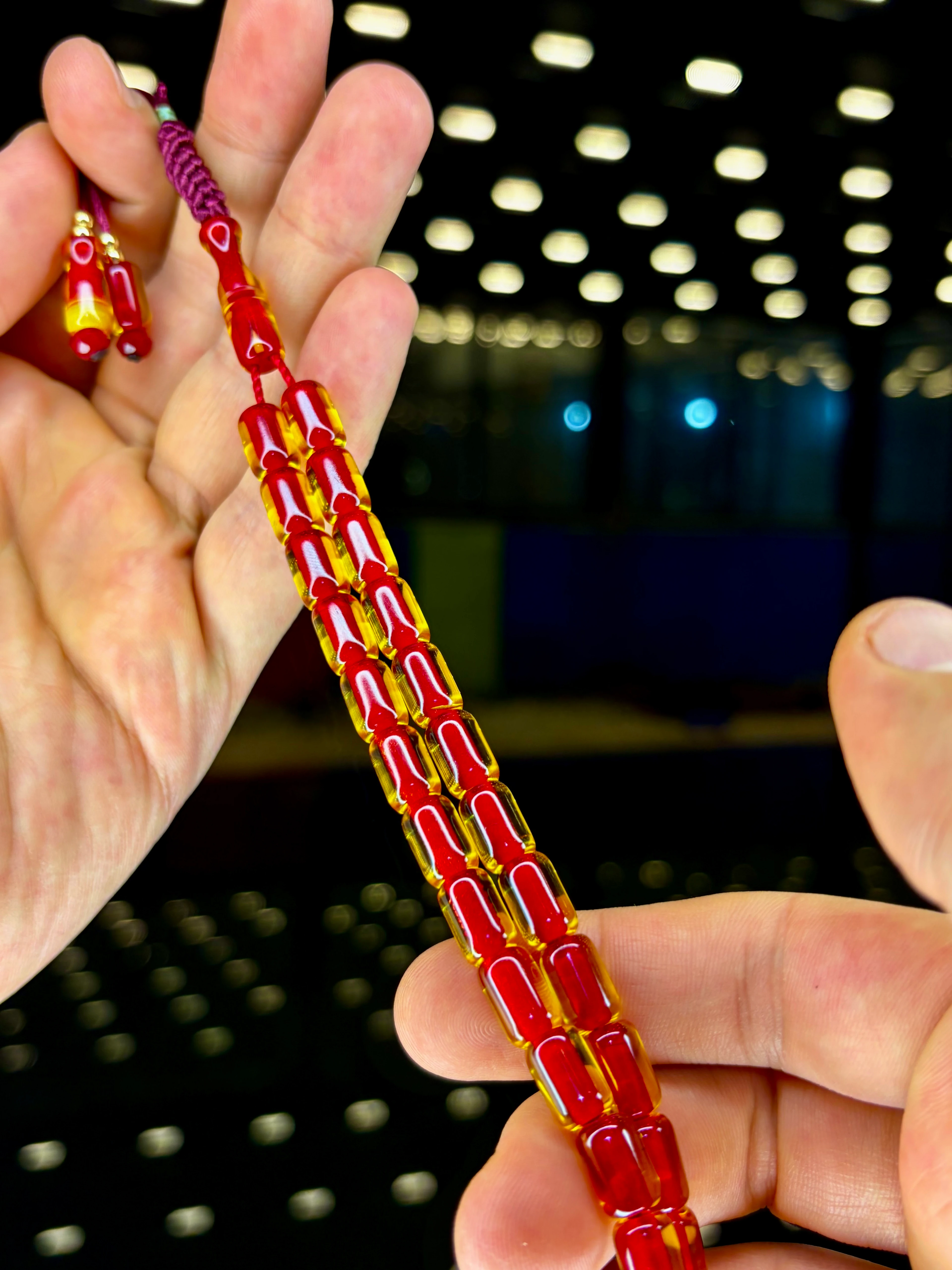 EL İŞÇİLİĞİ ÖRGÜLÜ KAPSÜL KESİM ATEŞ KEHRİBAR TESBİH