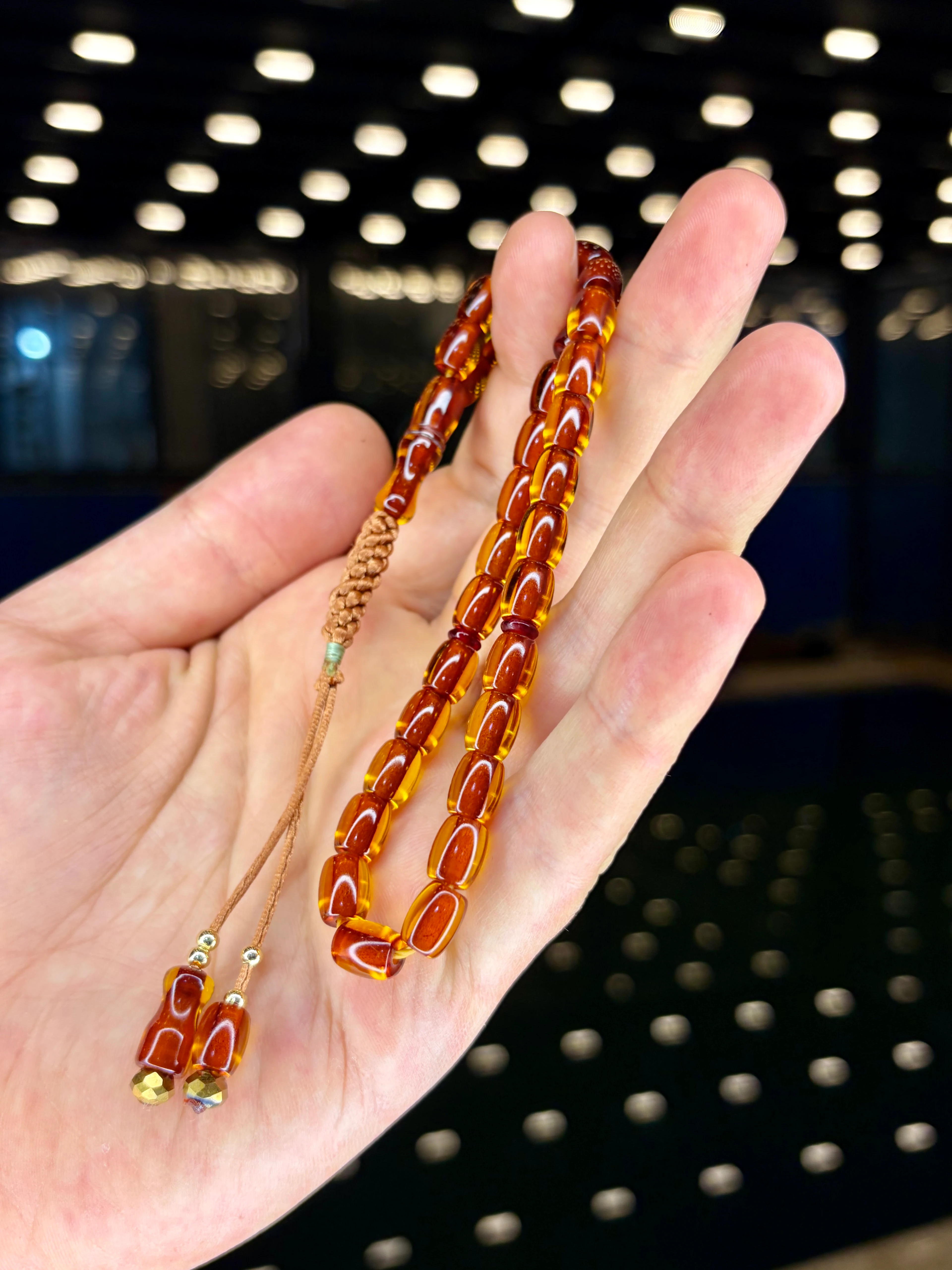 EL İŞÇİLİĞİ ÖRGÜLÜ KAPSÜL KESİM ATEŞ KEHRİBAR TESBİH