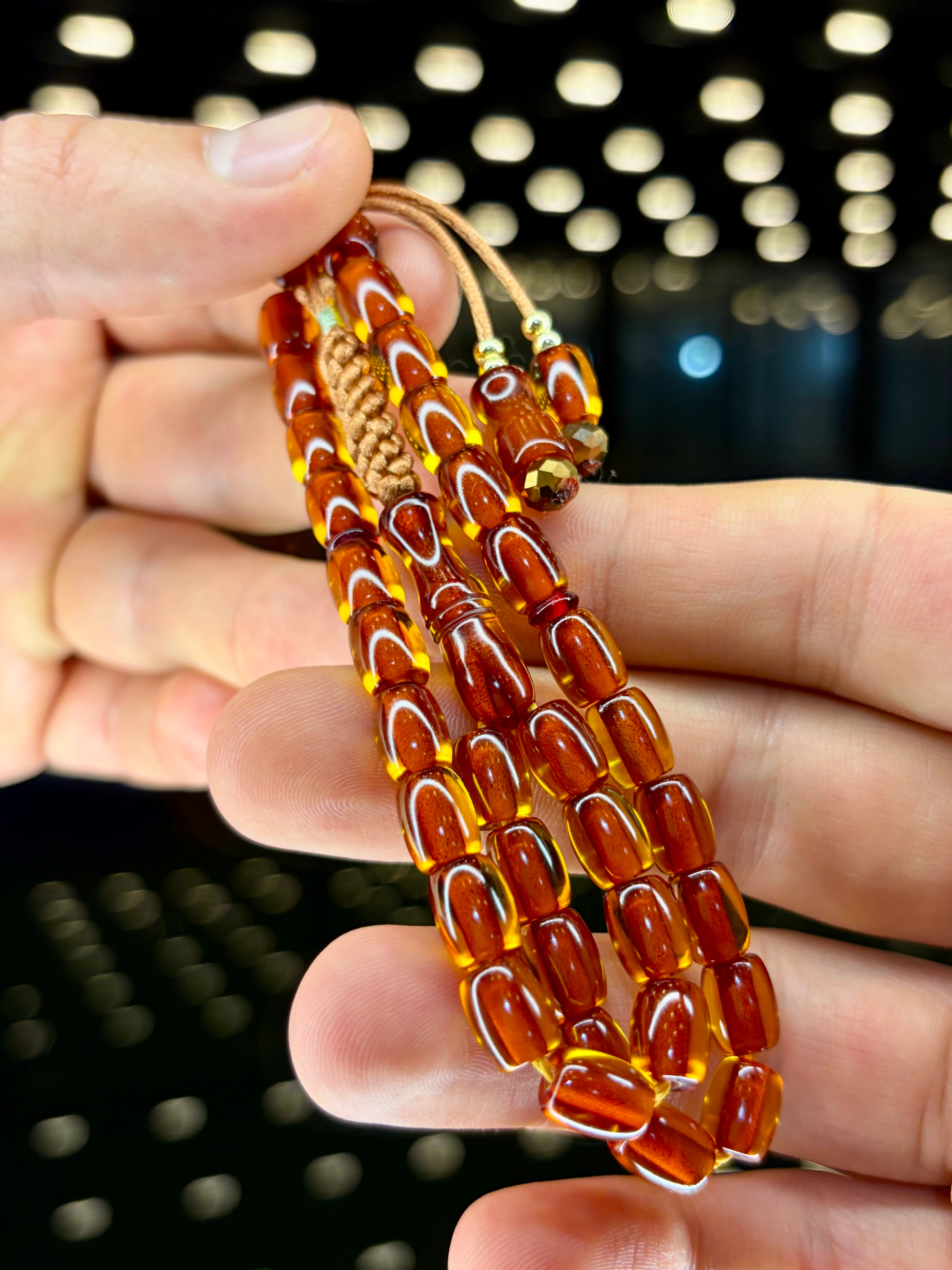 EL İŞÇİLİĞİ ÖRGÜLÜ KAPSÜL KESİM ATEŞ KEHRİBAR TESBİH