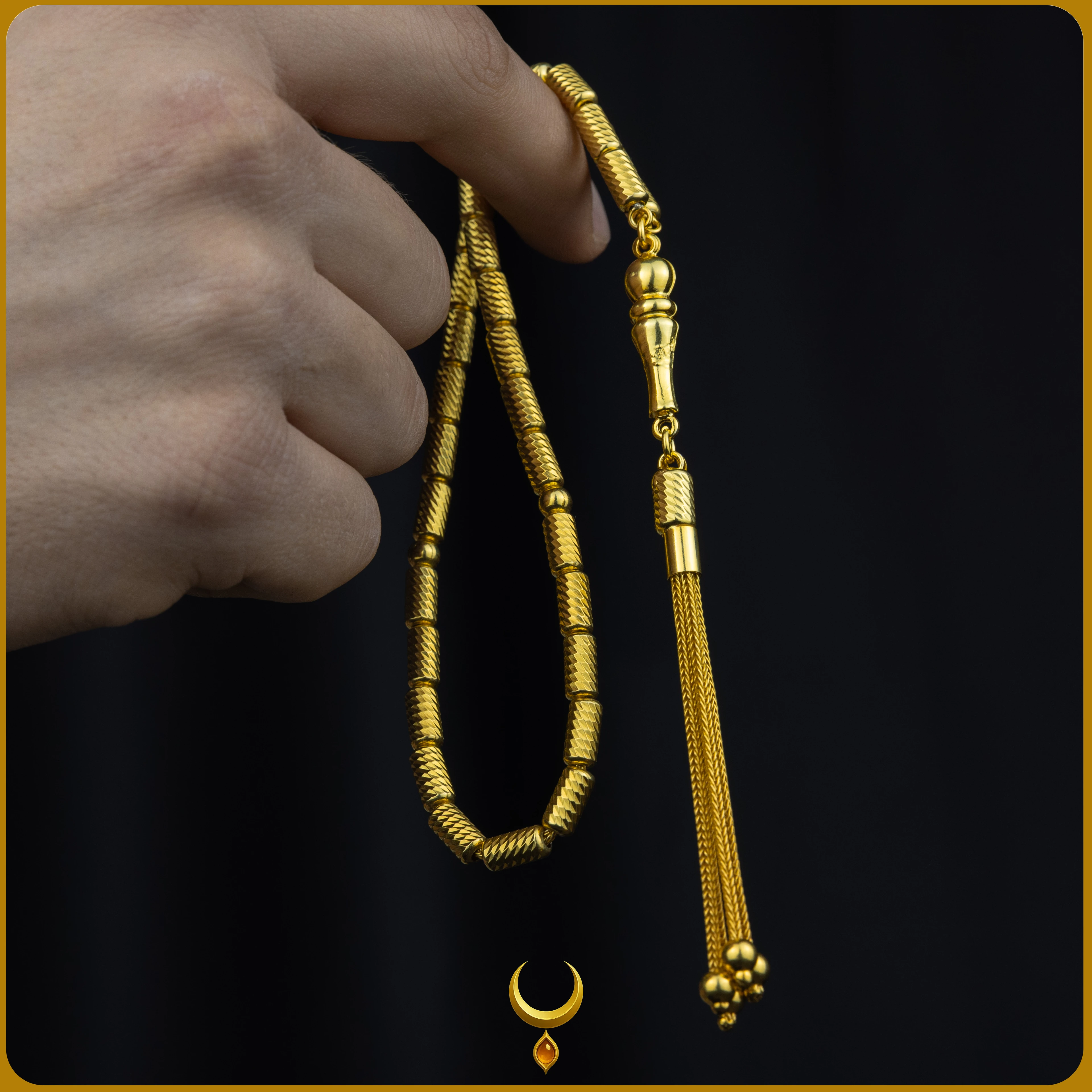 FASETA KESİM KAPSÜL MODEL 925 AYAR GÜMÜŞ GOLD TESBİH