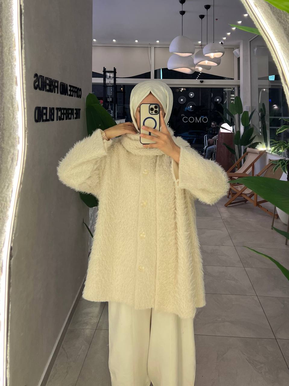 DAİSY Atkılı Düğmeli Pelüş Angora Ceket Hırka