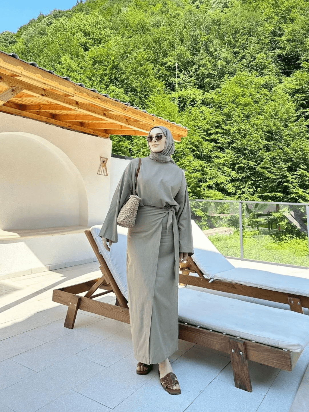 ANVELOP Keten Alt-Üst Etekli Takım - Vizon