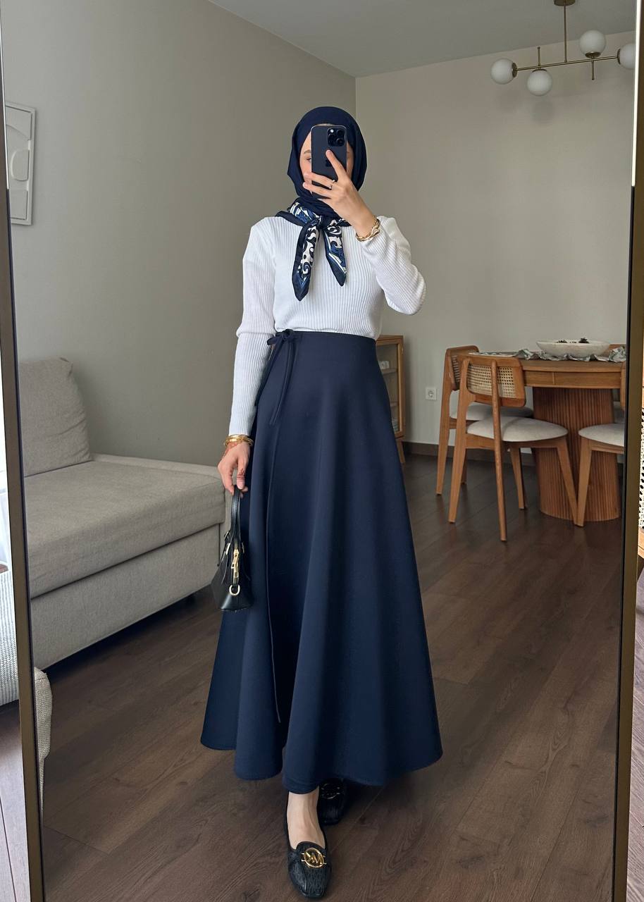 OLİVİA Asimetrik Kesim Anvelop Scuba Bağlamalı Etek