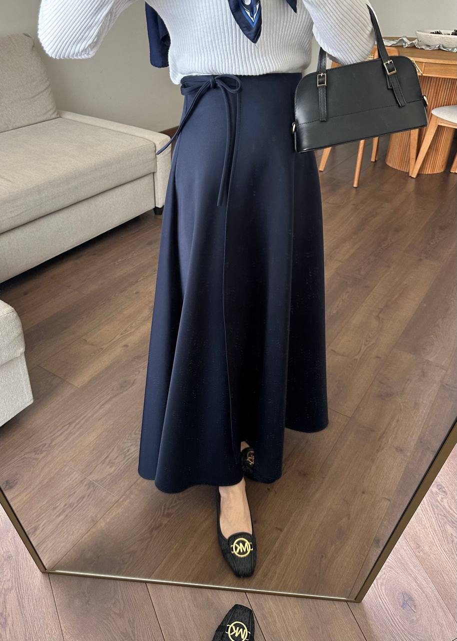 OLİVİA Asimetrik Kesim Anvelop Scuba Bağlamalı Etek