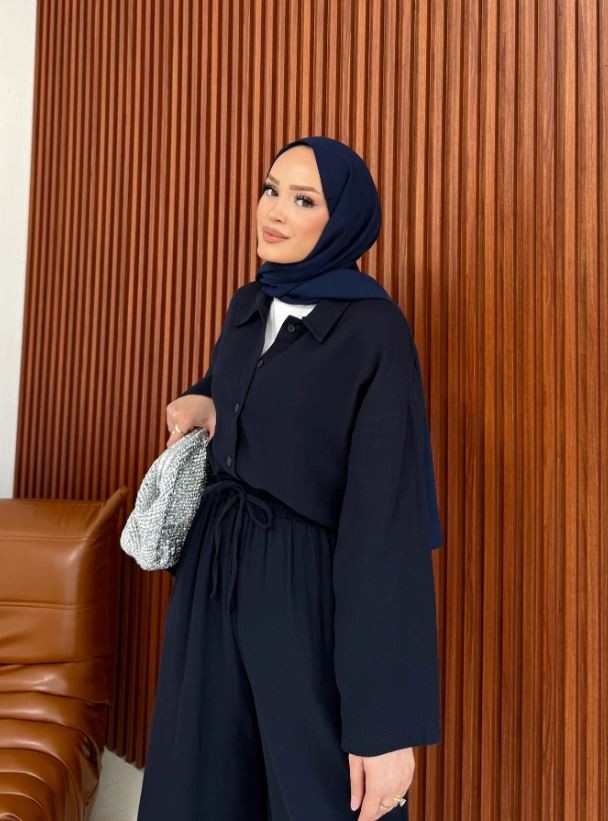 ASU Müslin Kumaş Pantolonlu İkili Takım
