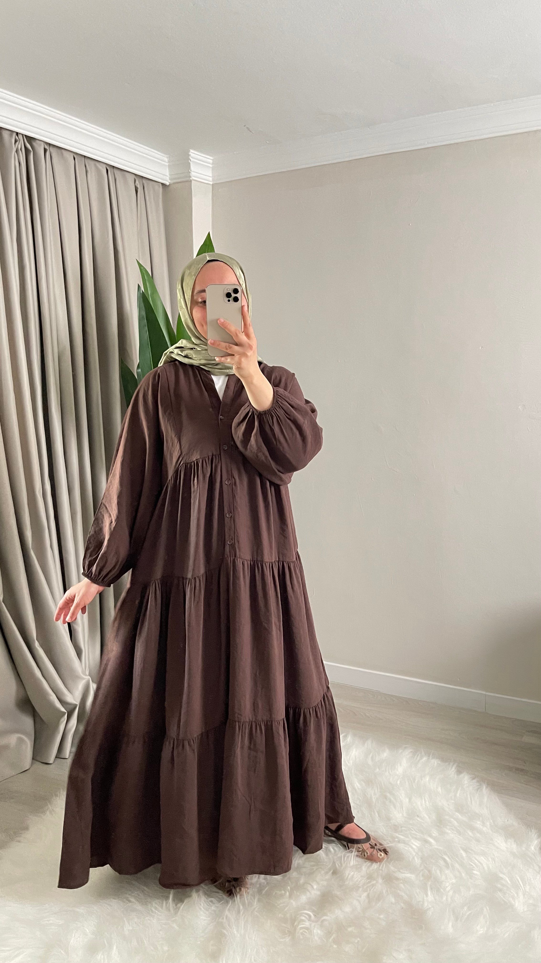 Yasemin Çiçekli - Modal Kumaş - Desenli Uzun Yazlık Elbise