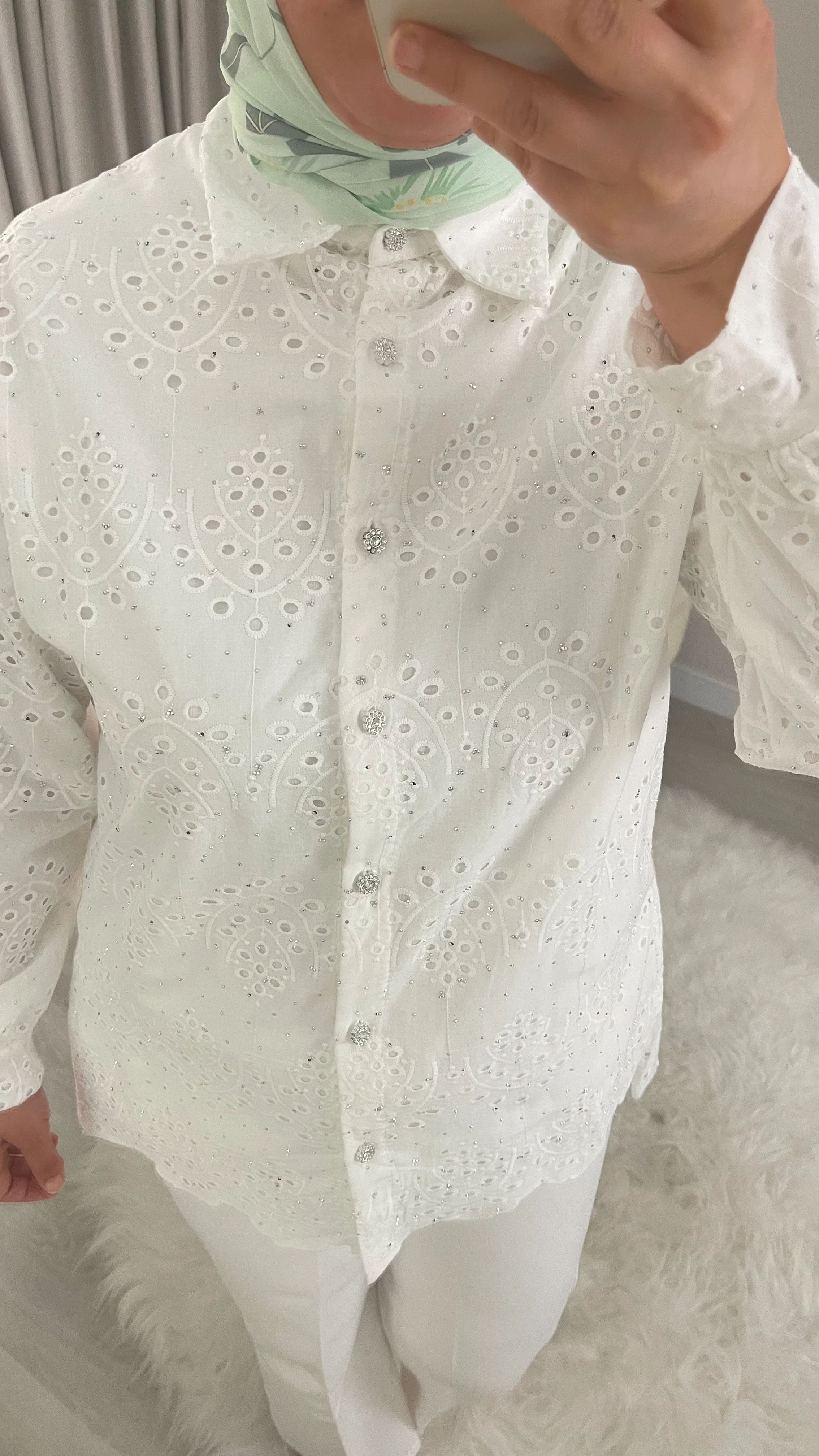 PARLA Taşlı Brode - Fisto Astarlı Gömlek