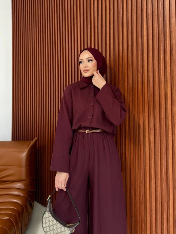 ASU Müslin Kumaş Pantolonlu İkili Takım