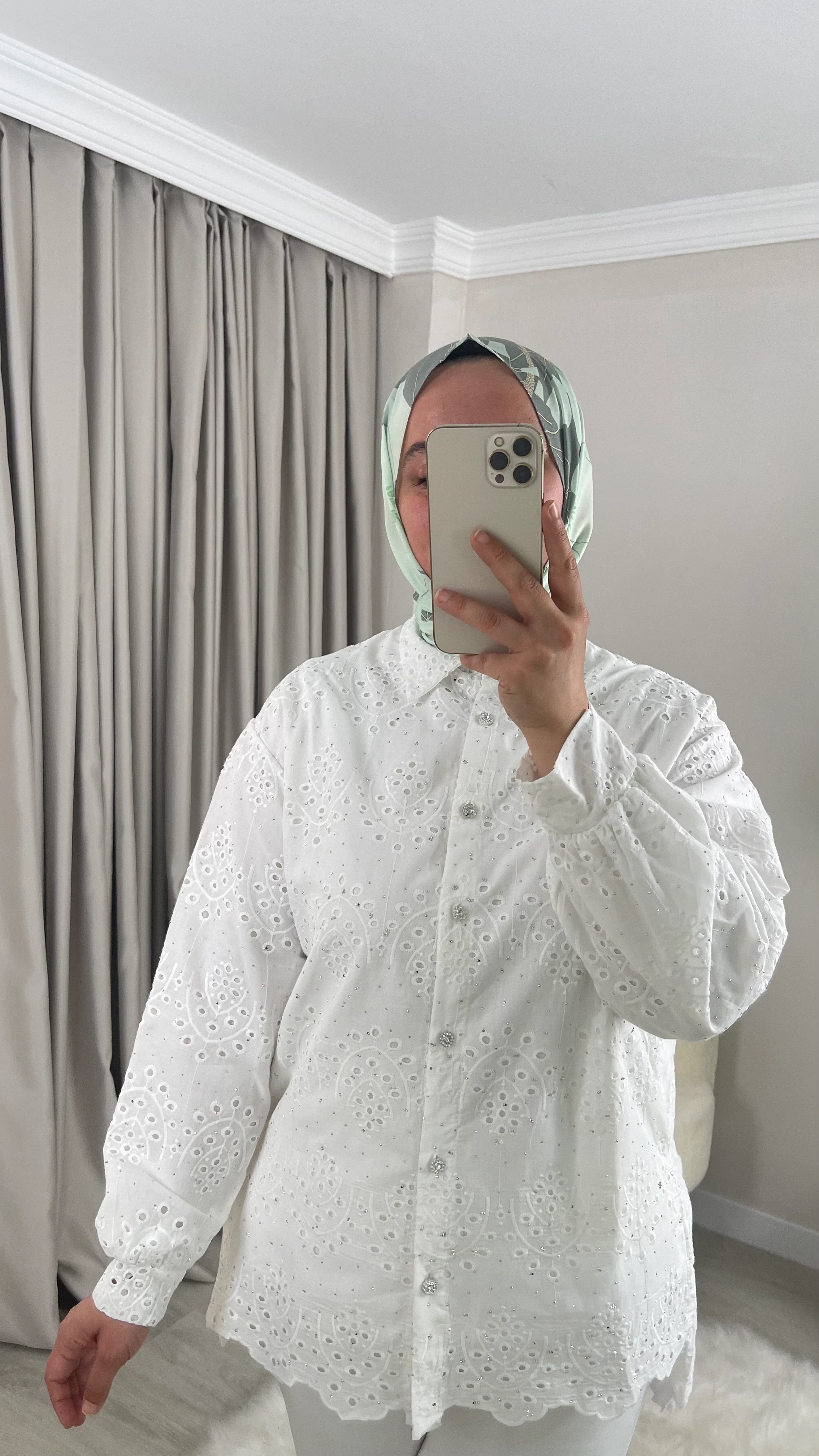 PARLA Taşlı Brode - Fisto Astarlı Gömlek