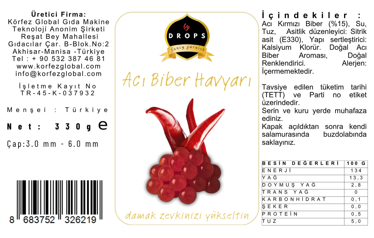 330 GR KAVANOZ ACI BİBER HAVYARI