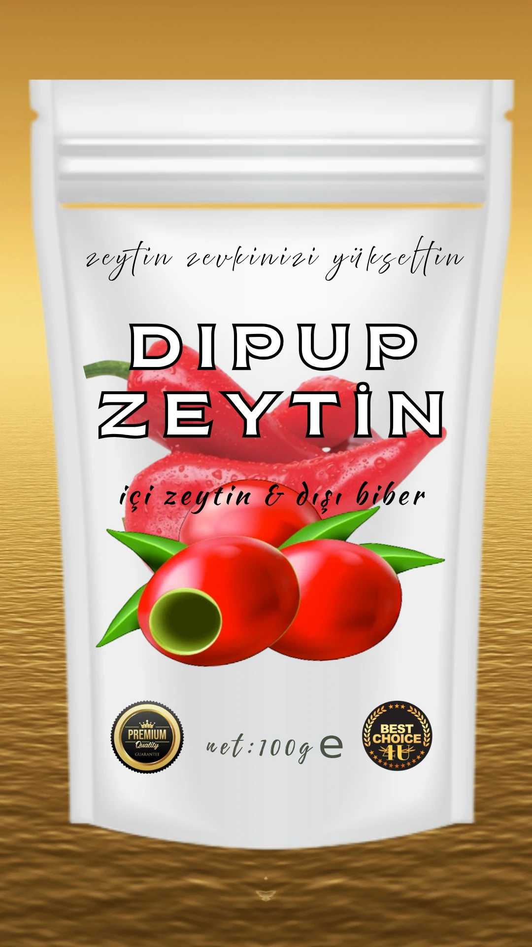 100 GR DOYPACK BİBERLİ DIPUP ZEYTİN