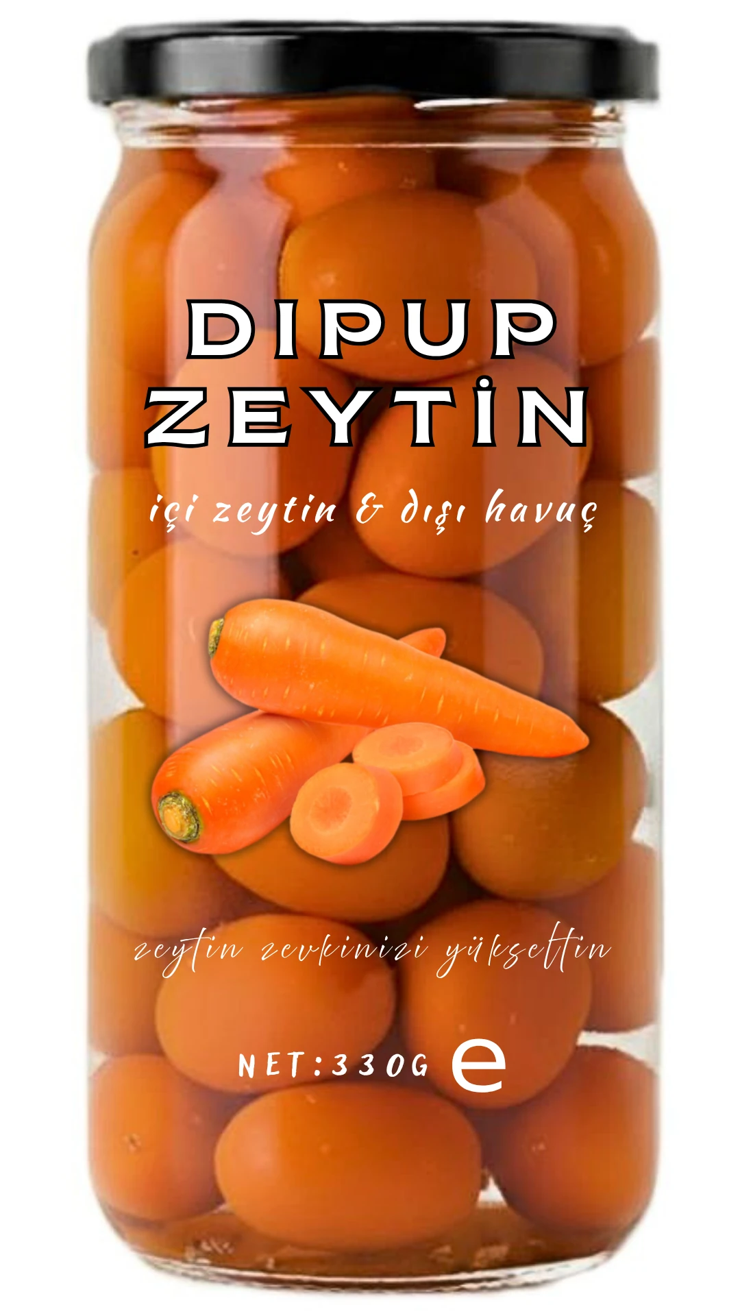 330 GR KAVANOZ HAVUÇLU DIPUP ZEYTİNLİ