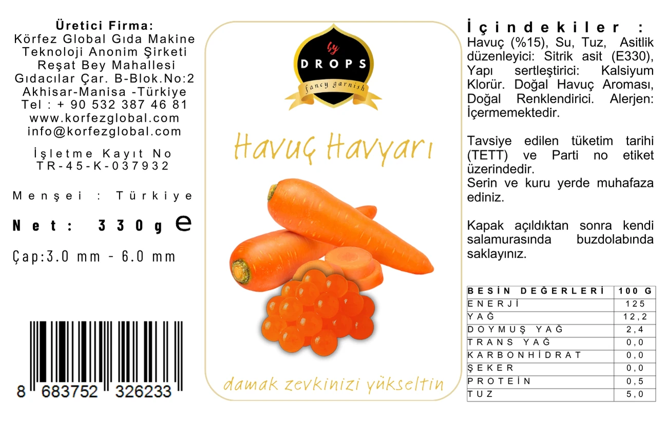 330 GR KAVANOZ HAVUÇ HAVYARI