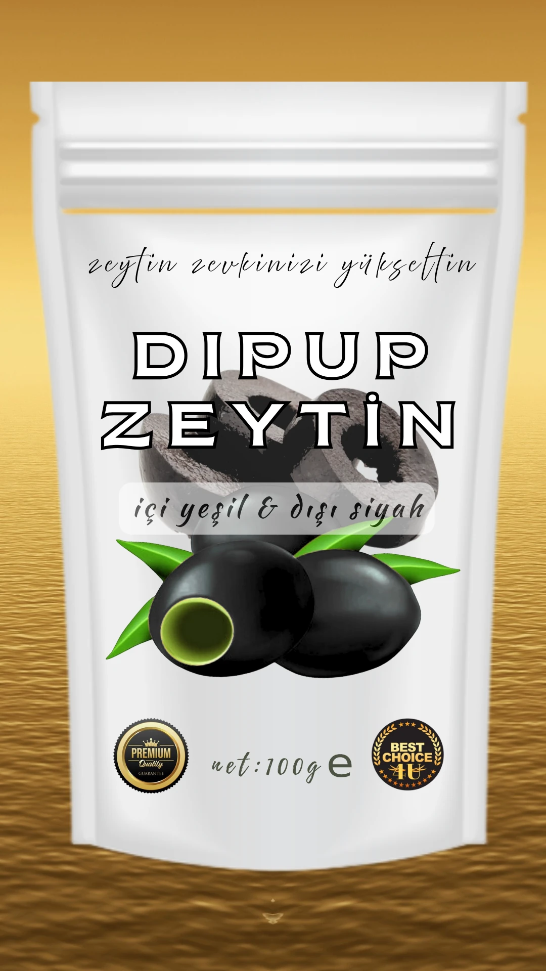 100 GR DOYPACK SİYAH ZEYTİNLİ DIPUP ZEYTİN