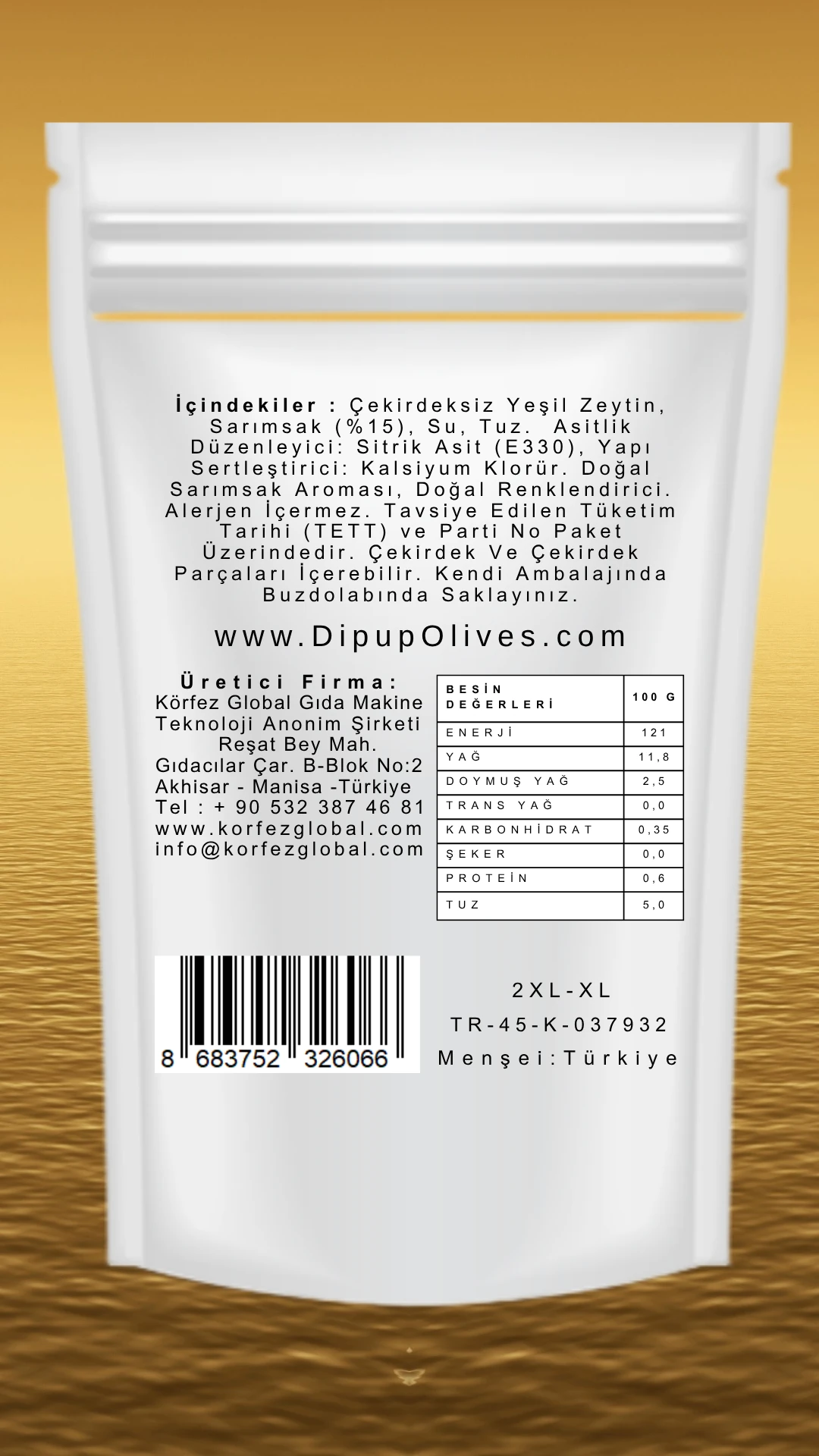 100 GR DOYPACK SARIMSAKLI DIPUP ZEYTİN