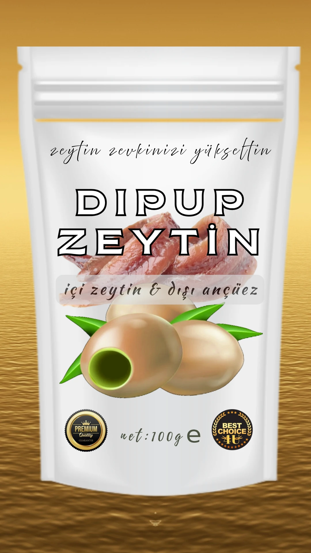 100 GR DOYPACK ANÇÜEZLİ DIPUP ZEYTİN