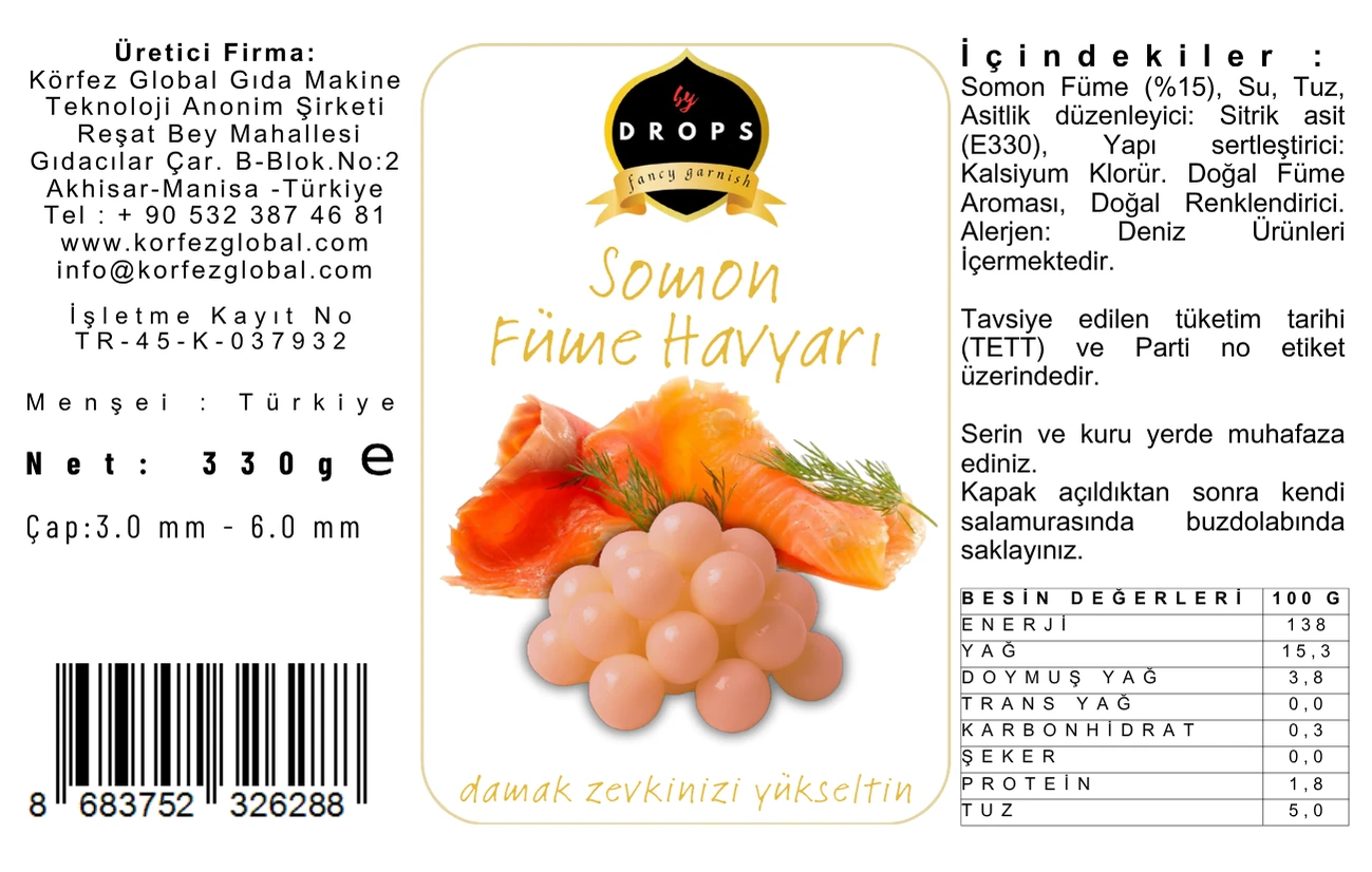 330 GR KAVANOZ SOMON FÜME HAVYARI