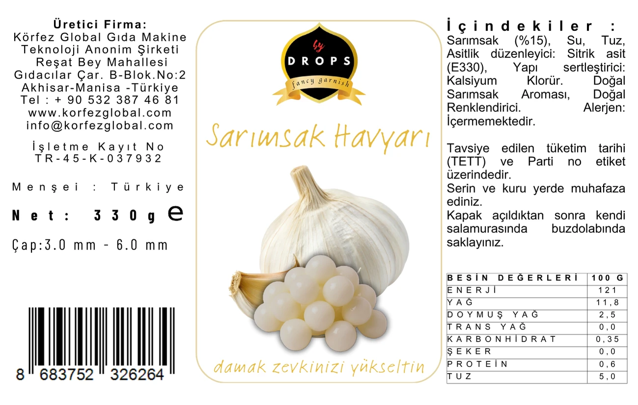 330 GR KAVANOZ SARIMSAK HAVYARI