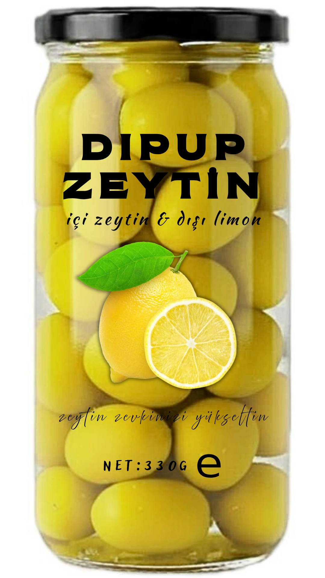 330 GR KAVANOZ LİMONLU DIPUP ZEYTİN