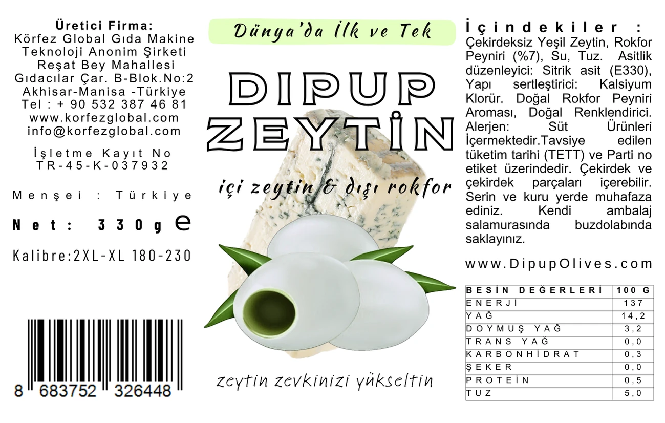 330 GR KAVANOZ ROKFORLU DIPUP ZEYTİN