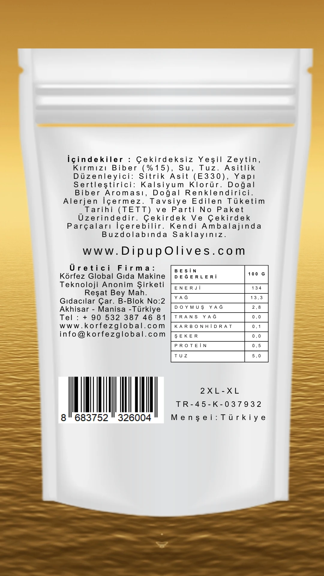 100 GR DOYPACK ACI BİBERLİ DIPUP ZEYTİN