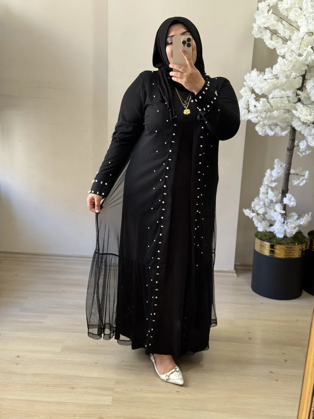 Büyük Beden Abiye Tül Detaylı