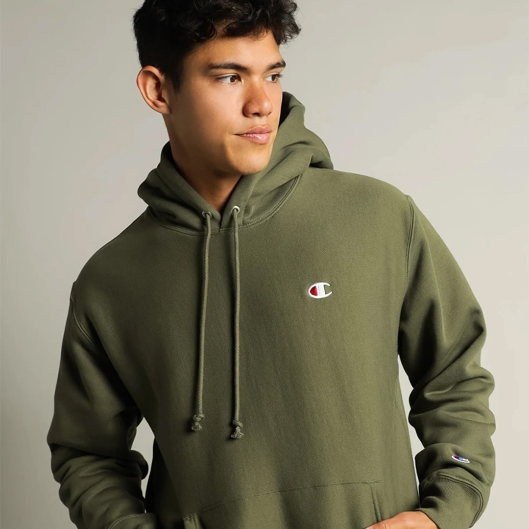Reverse Weave Hoodie C Logo - Haki
