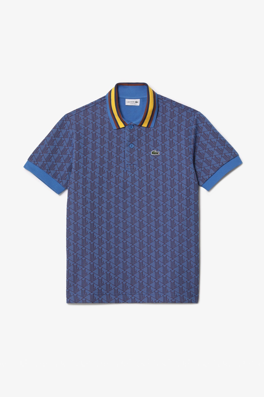 Contrast Collar Monogram Polo T-Shirt