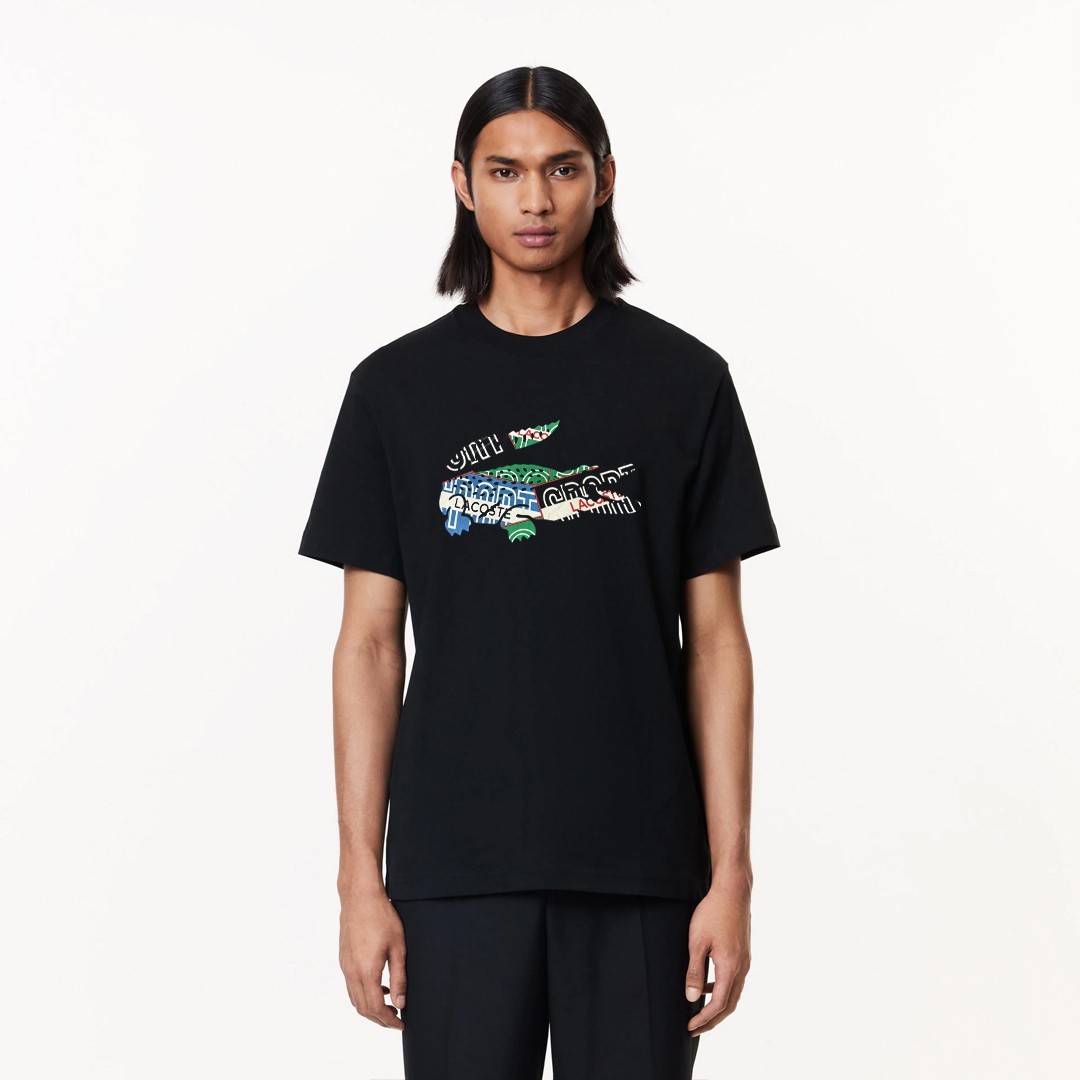 Regular Fit Bisiklet Yaka Baskılı T-Shirt