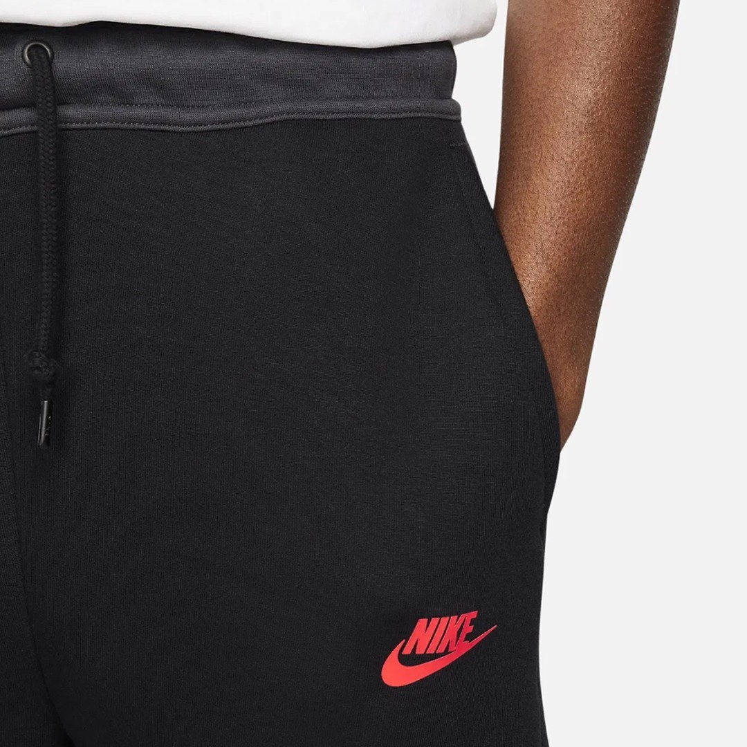 Tech Fleece Joggers - Siyah/Dark Smoke Grey/Light Crimson