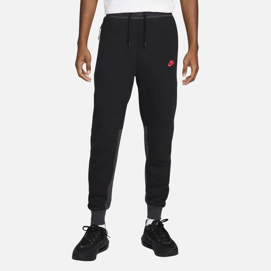 Tech Fleece Joggers - Siyah/Dark Smoke Grey/Light Crimson