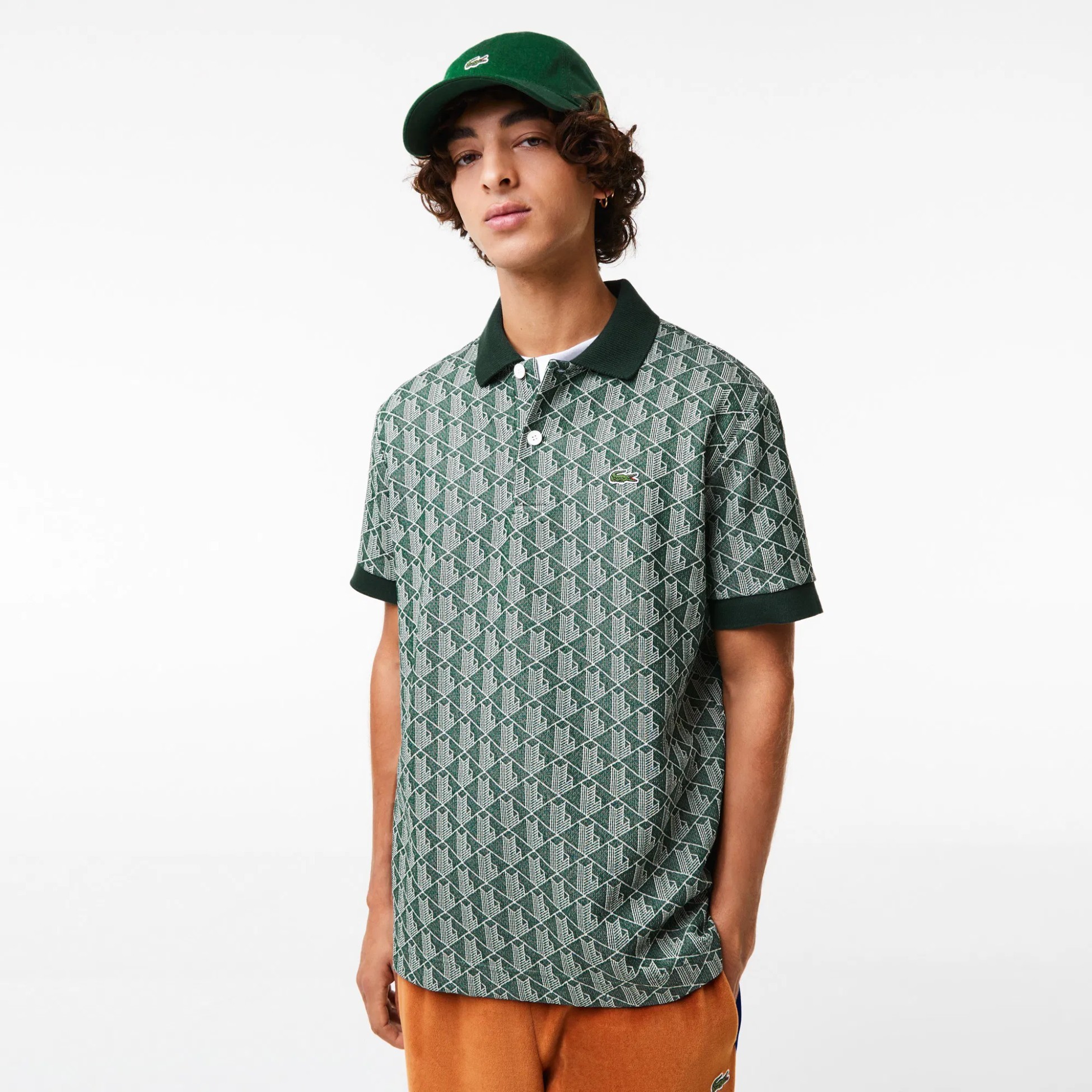 Classic Fit Monogram Polo - Yeşil