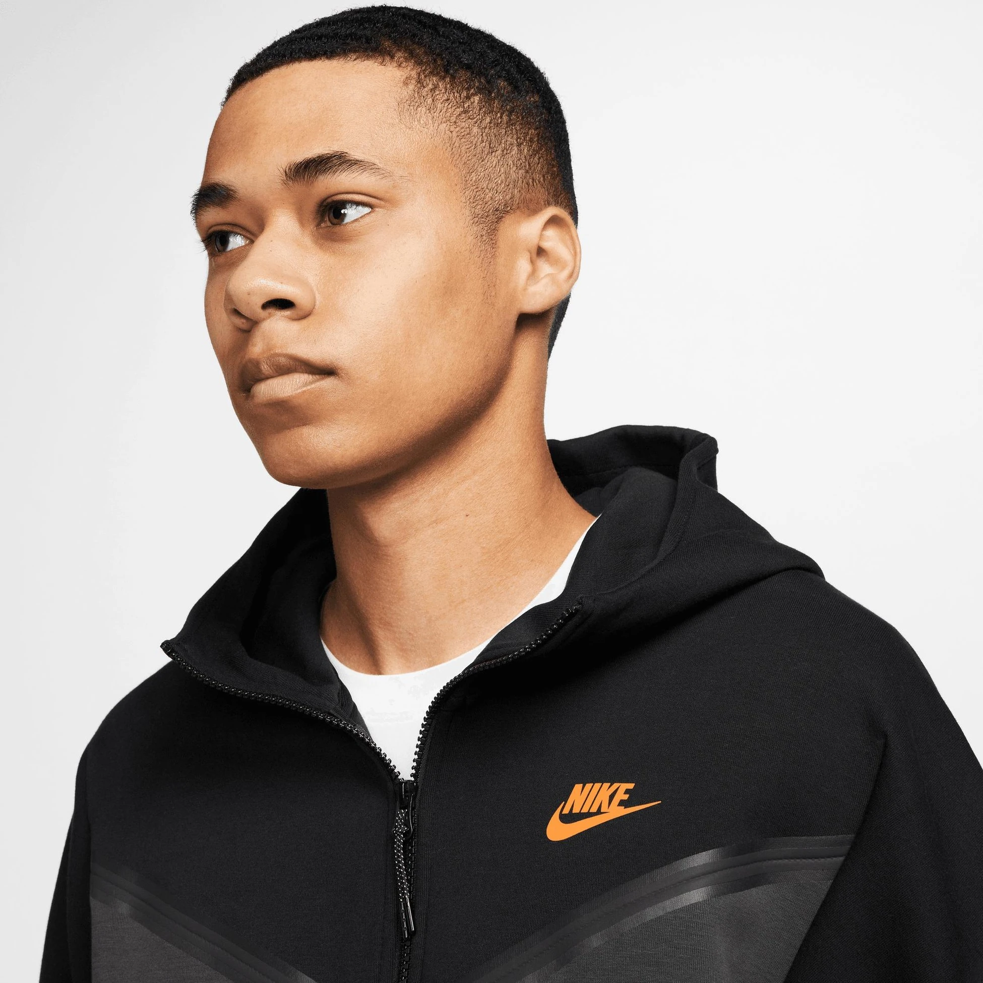 Tech Fleece Full Zip Hoodie - Dark Smoke Grey/Black/Metallic Gold