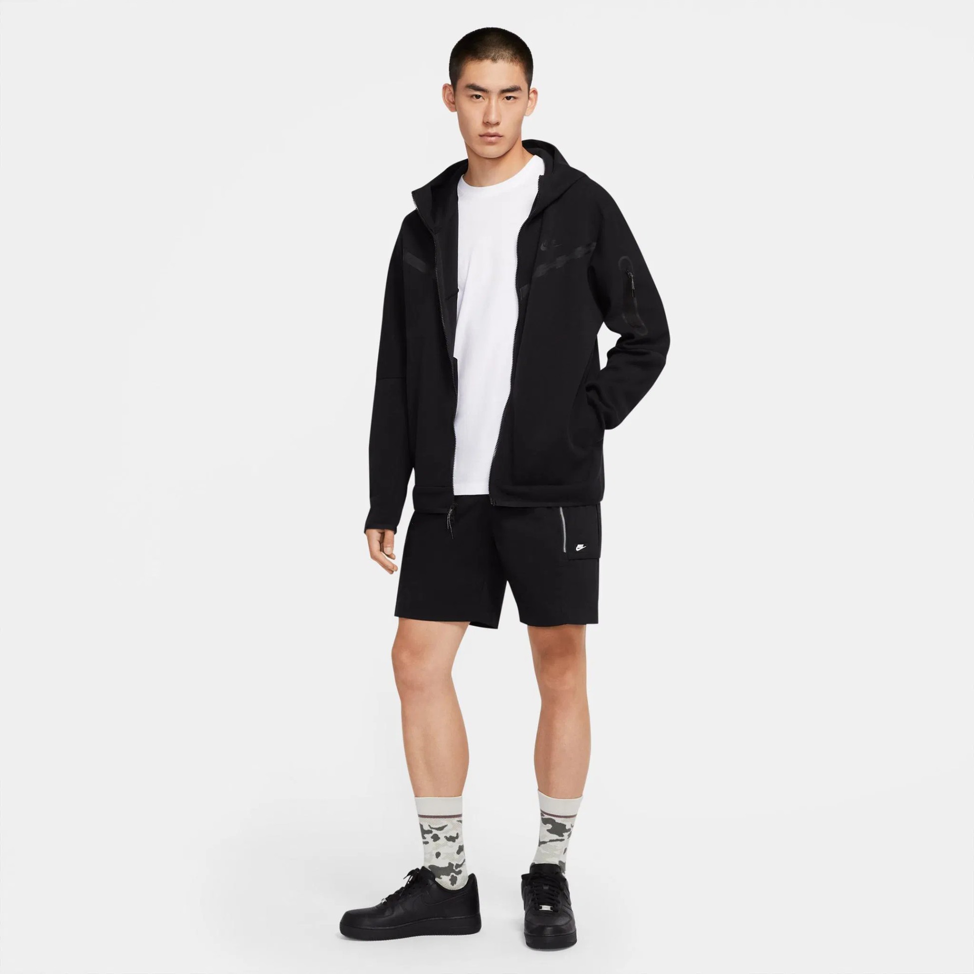 Tech Fleece Full Zip Hoodie - Black/Black