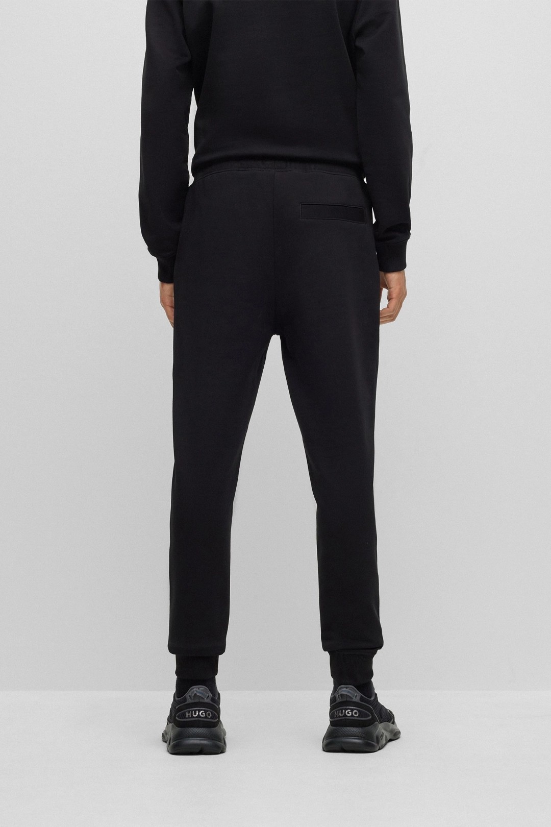 Cotton-Terry Tracksuit Bottoms With Red Logo Label